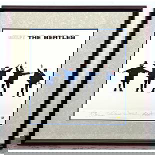Beatles' HELP! Ltd Edit Lithograph Print. Derived from artwork of Rubber Soul album. Printed signatu: Beatles' HELP! Ltd Edit Lithograph Print. Derived from artwork of Rubber Soul album. Printed signatures. #9/9800 Dimensions: Frame Height: 30 inches, Frame Width: 28 inches. - Image Size: Image Height