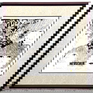 Beatles' Revolver Ltd Edit Lithograph Print. Derived from artwork of Revolver album. Printed signatu: Beatles' Revolver Ltd Edit Lithograph Print. Derived from artwork of Revolver album. Printed signatures. #9/9800 Dimensions: Height: 30 inches, Width: 28.5 inches. --- - We offer curbside delivery for