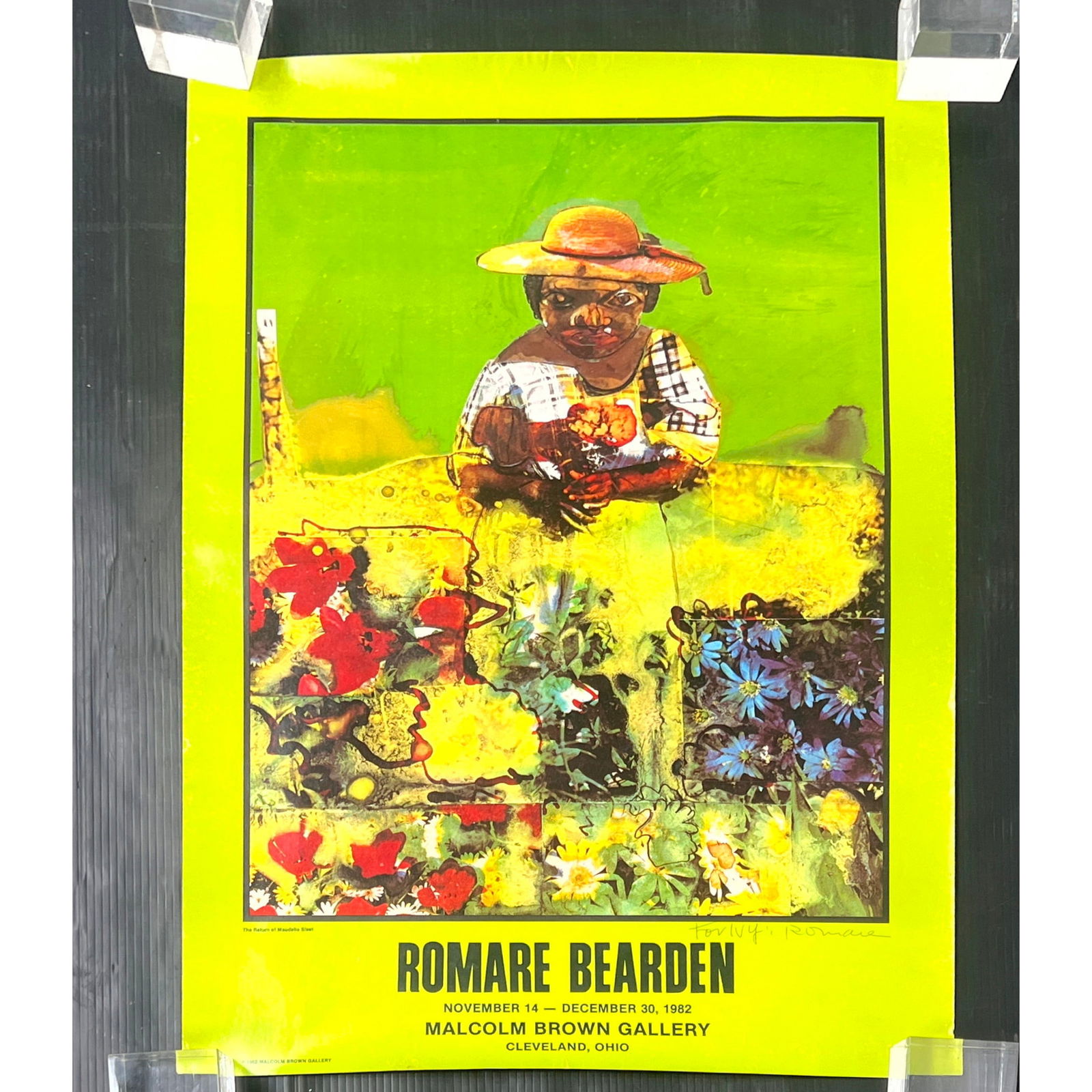 ROMARE BEARDEN 1982 Malcolm Brown Gallery 1982. Signed poster. Signed by the artist.: ROMARE BEARDEN 1982 Malcolm Brown Gallery 1982. Signed poster. Signed by the artist. Dimensions: Height: 32 inches, Width: 22 inches. --- - We offer curbside delivery for most items to NYC, Manhattan,