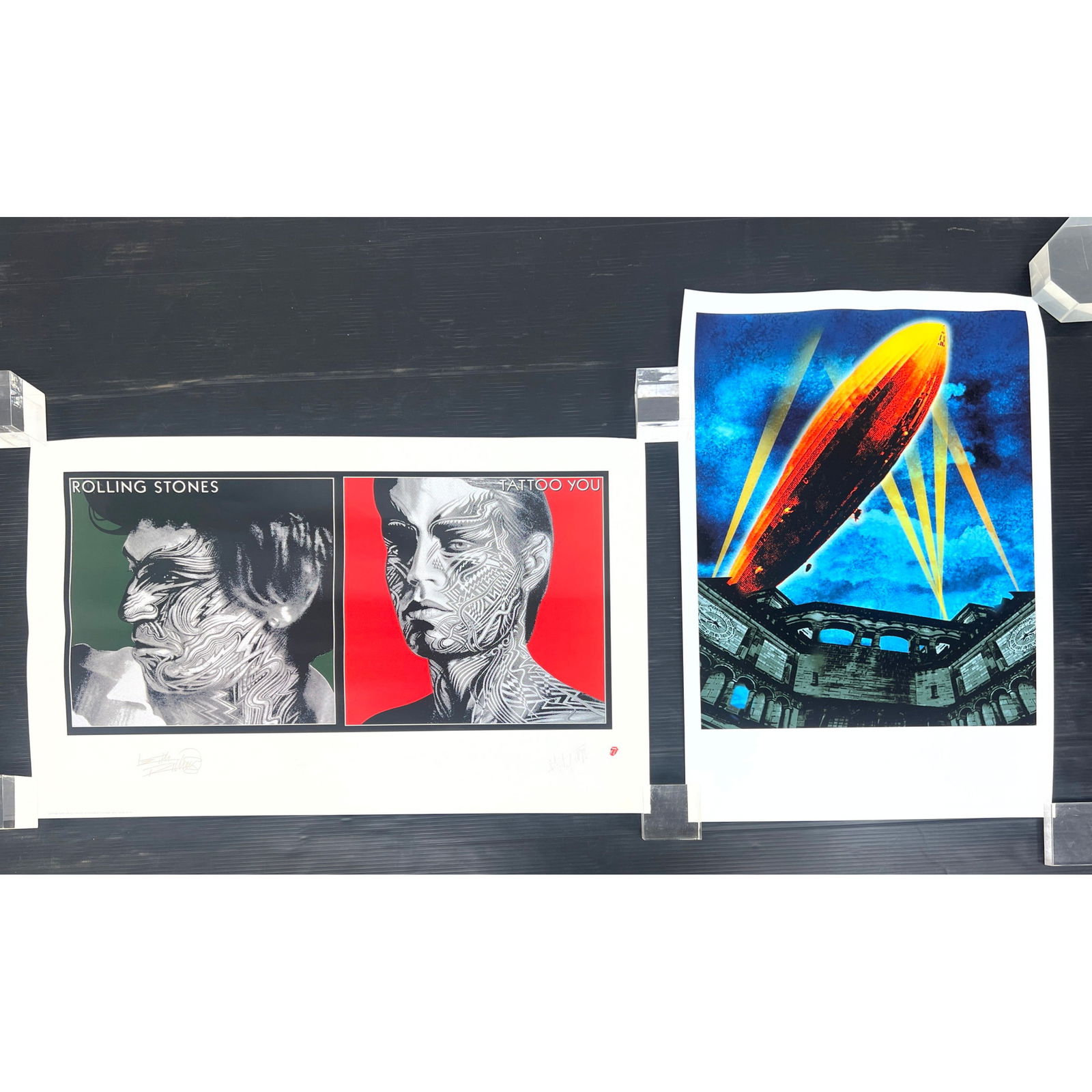 2pcs Rock Poster Prints. Rolling Stones Tattoo you. Led Zeppelin. (1 of 11)