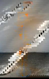 Large Murano Glass Floor Lamp by Toni Zuccheri for VeArt, Italy: Large Murano Glass Floor Lamp by Toni Zuccheri for VeArt, Italy Dimensions: Height: 55 inches, Width: 16 inches, Depth: 16 inches. --- - We offer curbside delivery for most items to NYC, Manhattan, Cl