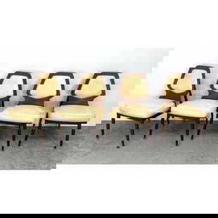 Set 4 Mid Century Modern Dining Chairs.: Set 4 Mid Century Modern Dining Chairs. Dimensions: Height: 32.5 inches, Width: 21 inches, Depth: 22 inches. - Seat Height: 17.5 inches --- - We offer curbside delivery for most items to NYC, Manhatta