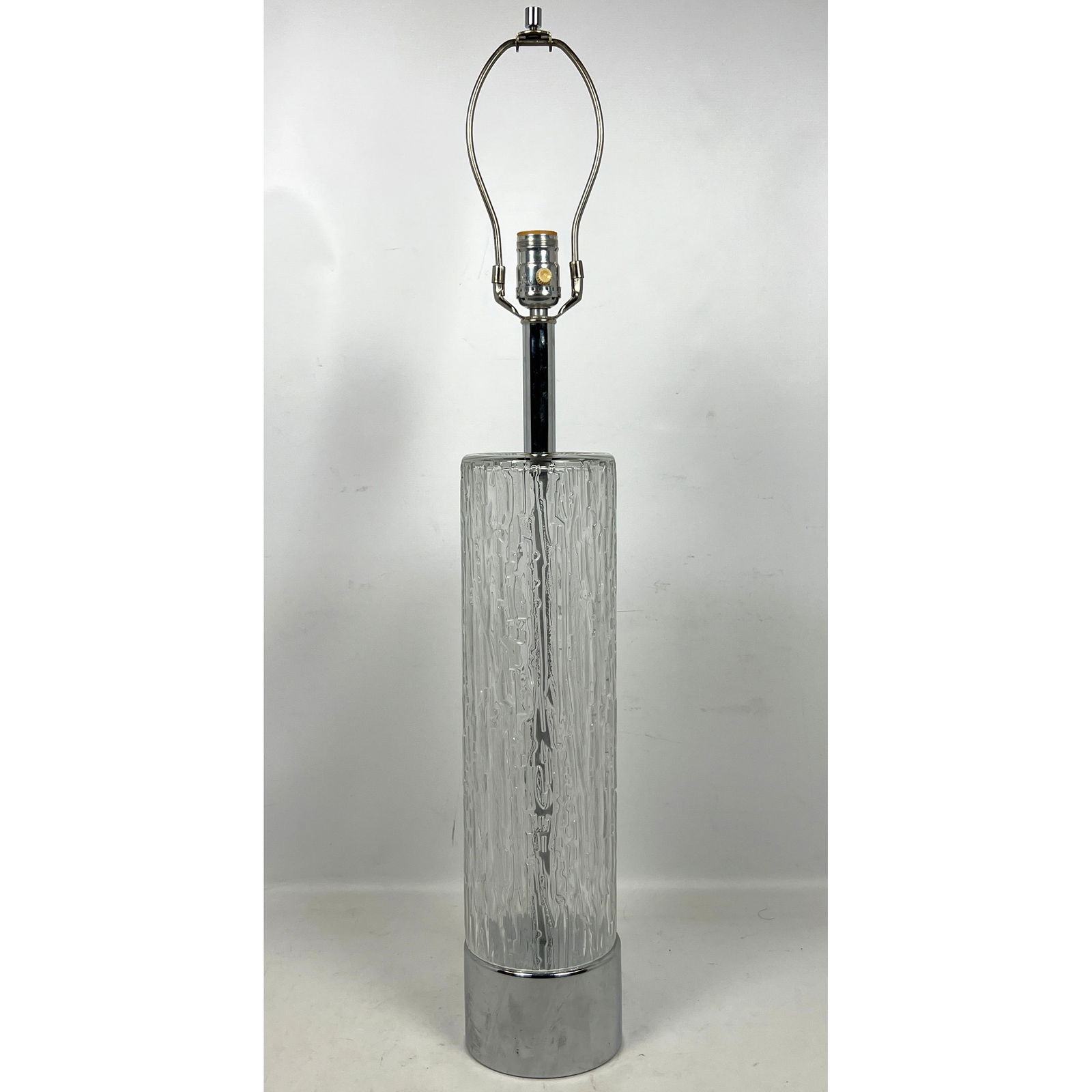 Laurel Style Bark Form Glass Table Lamp with Chrome Base. (1 of 12)