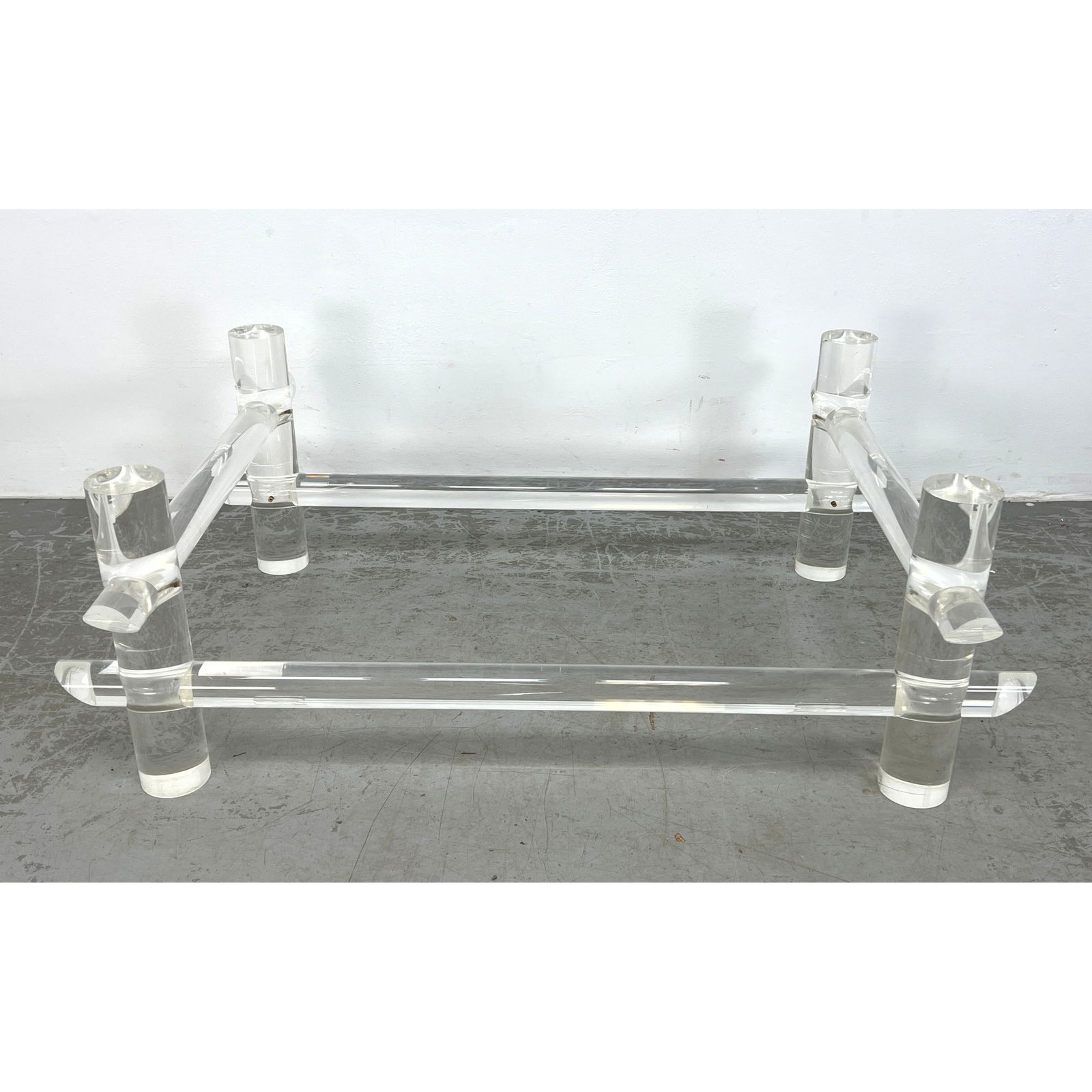 Les Prismatiques Thick Lucite Acrylic Coffee Table Base. Unsigned. (1 of 9)