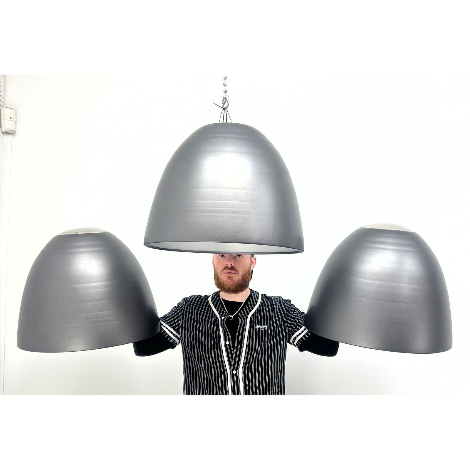 3pcs Artemide Nur pendant lights. Dome chandelier lights. (1 of 15)