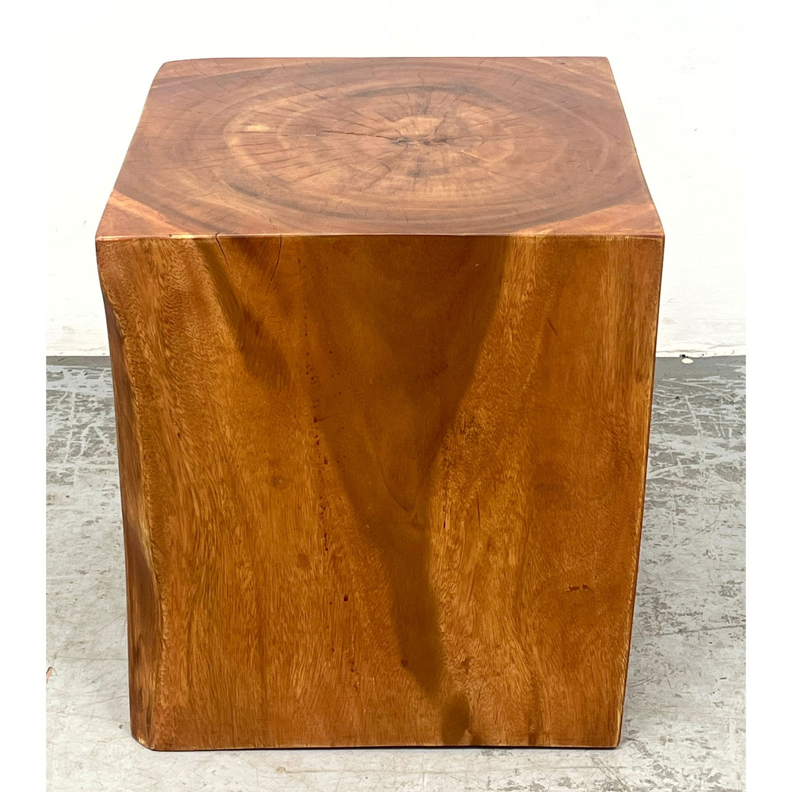 Natural Wood Cube Stand, Side Table. Low Pedestal. (1 of 8)