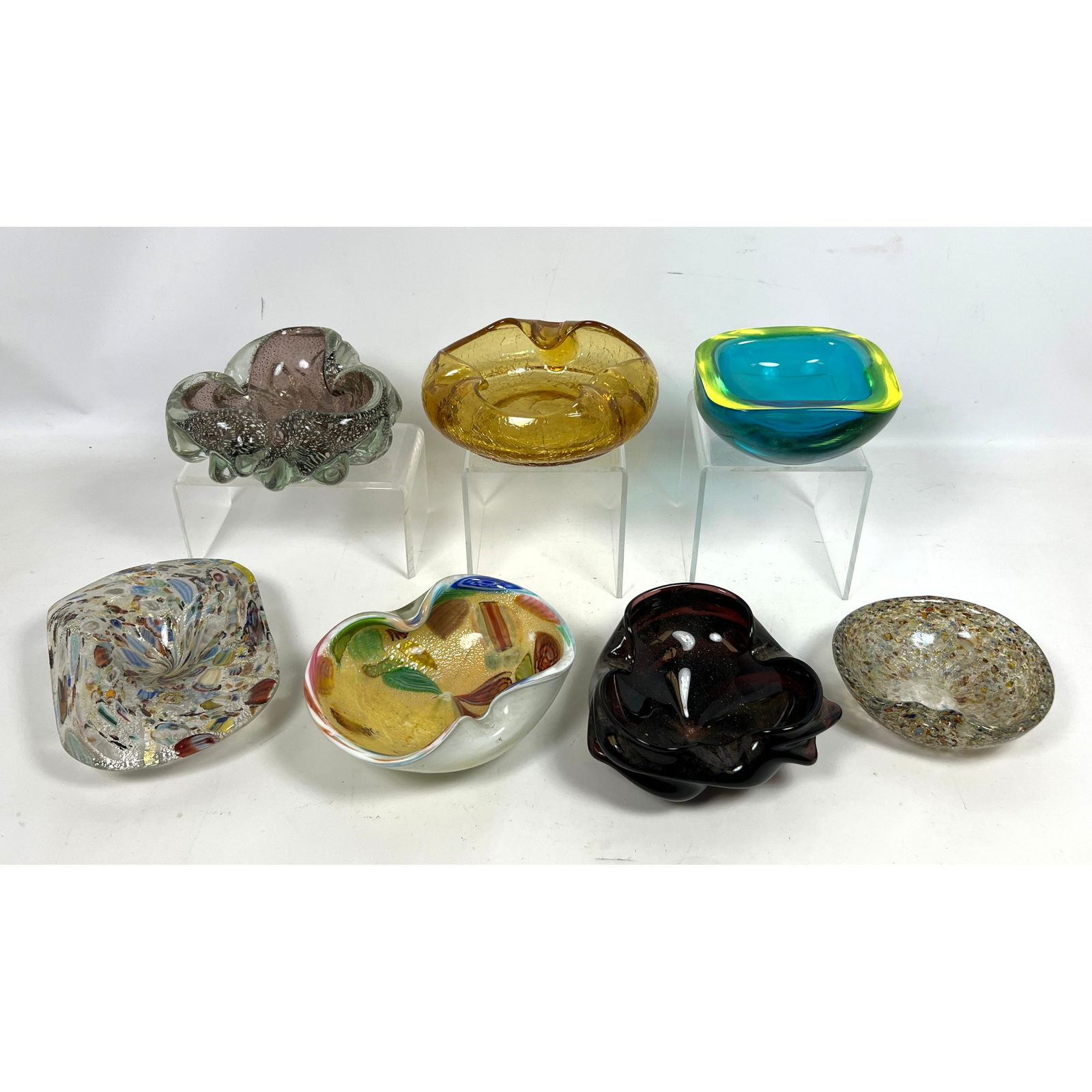 7 Pcs Murano Glass Bowls. Colorful. (1 of 20)