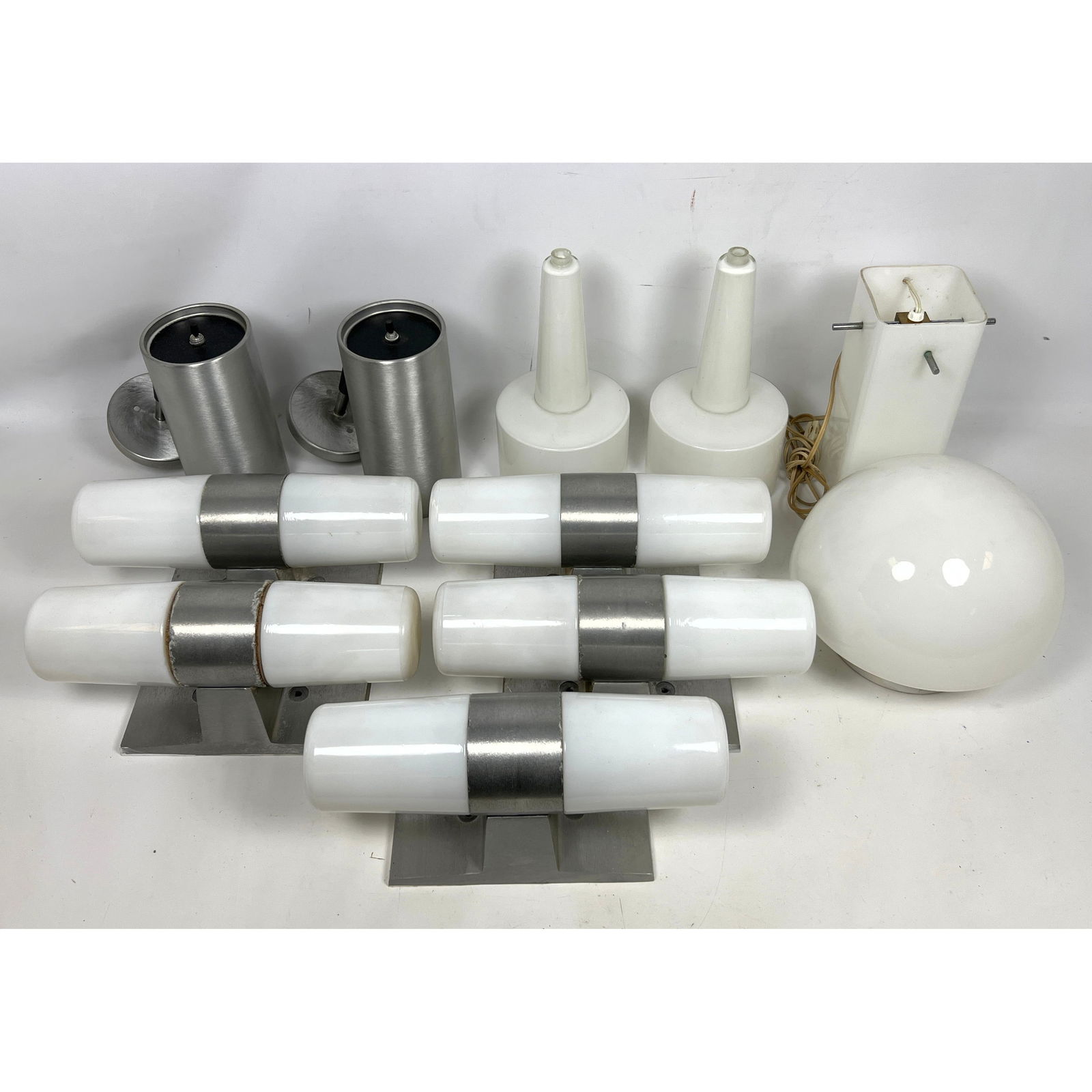 Collection MCM Wall Sconces, Light Fixtures. Many Marked LIGHTOLIER. Some with Stainless Trim. (1 of 20)