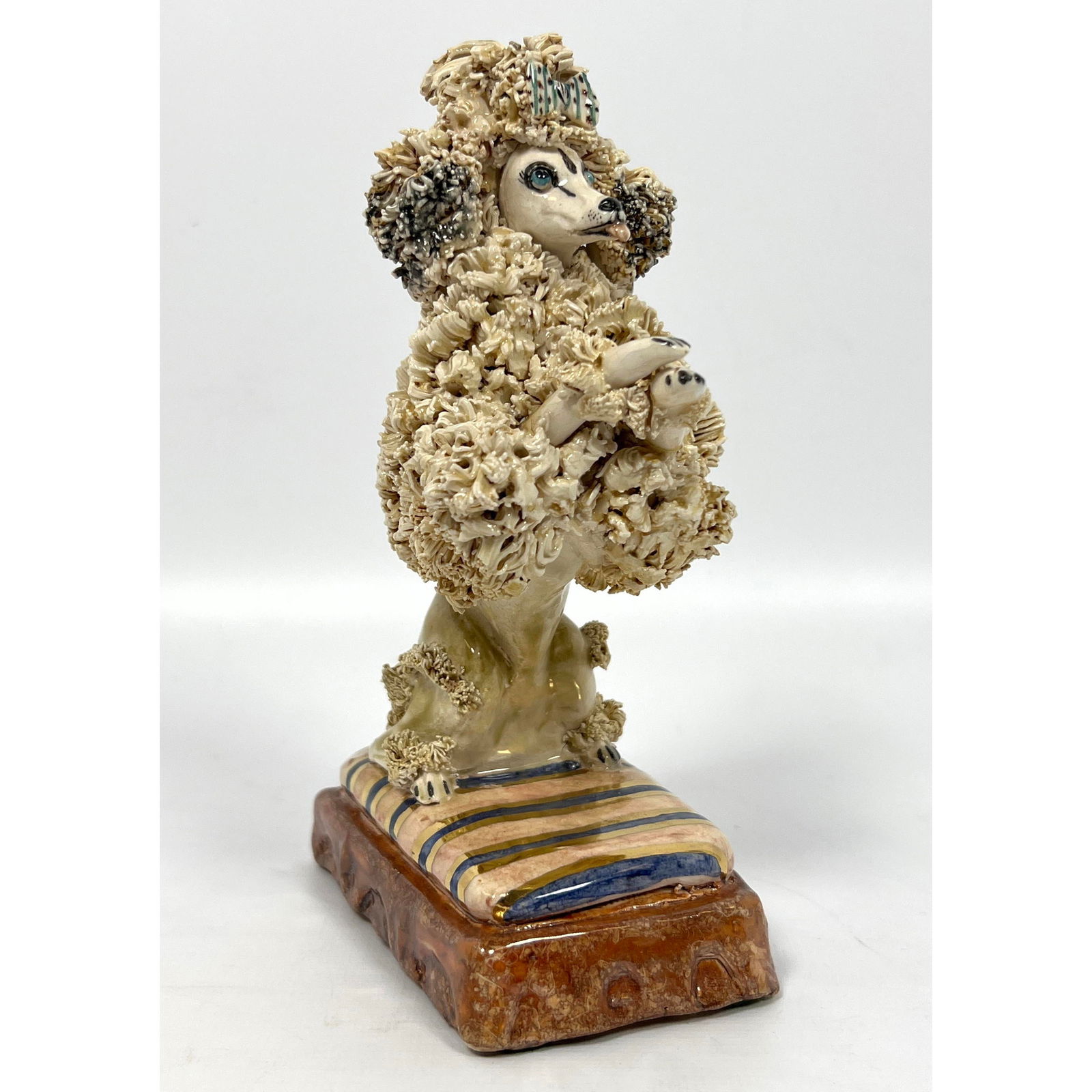 BASIL MATTHEWS Ceramic Spaghetti Poodle Figure. "Michelle" Made in England. Signed (1 of 12)