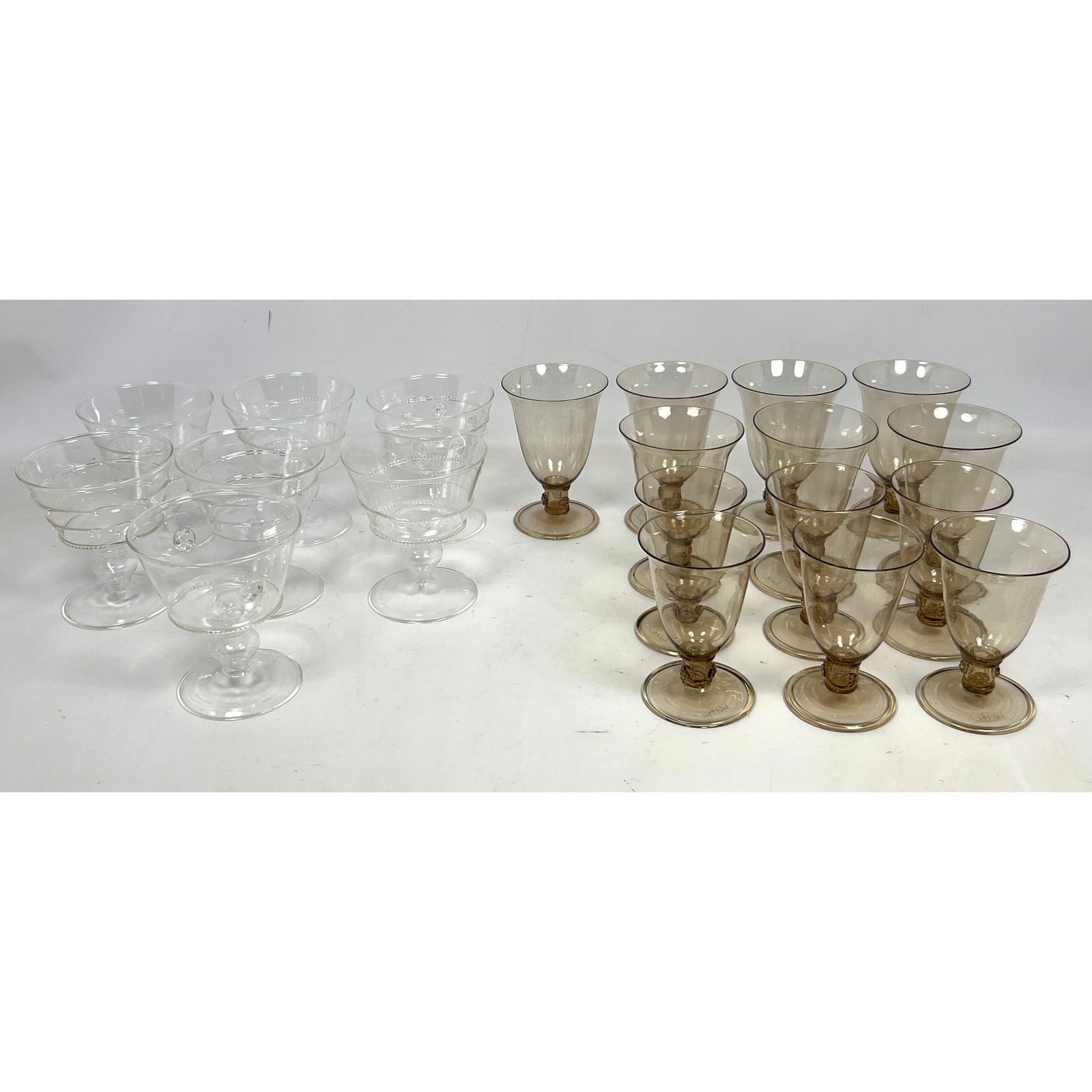 20pc Artist signed Fine Blown Glass Drinking Glasses. Stemware. Fine delicate glass.  Total Piec (1 of 14)