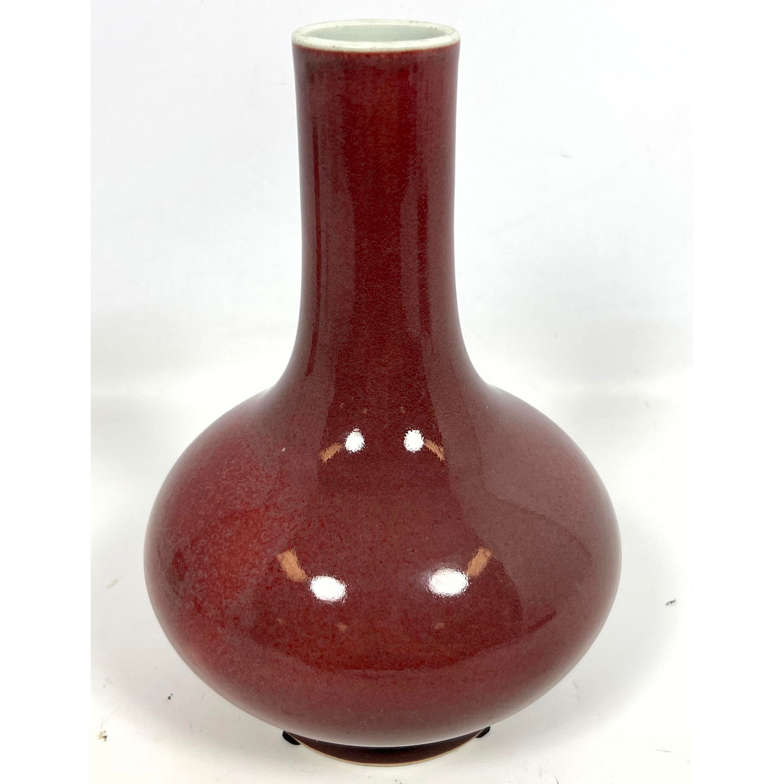 Chinese Copper-red glazed bottle vase. Oxblood. (1 of 10)