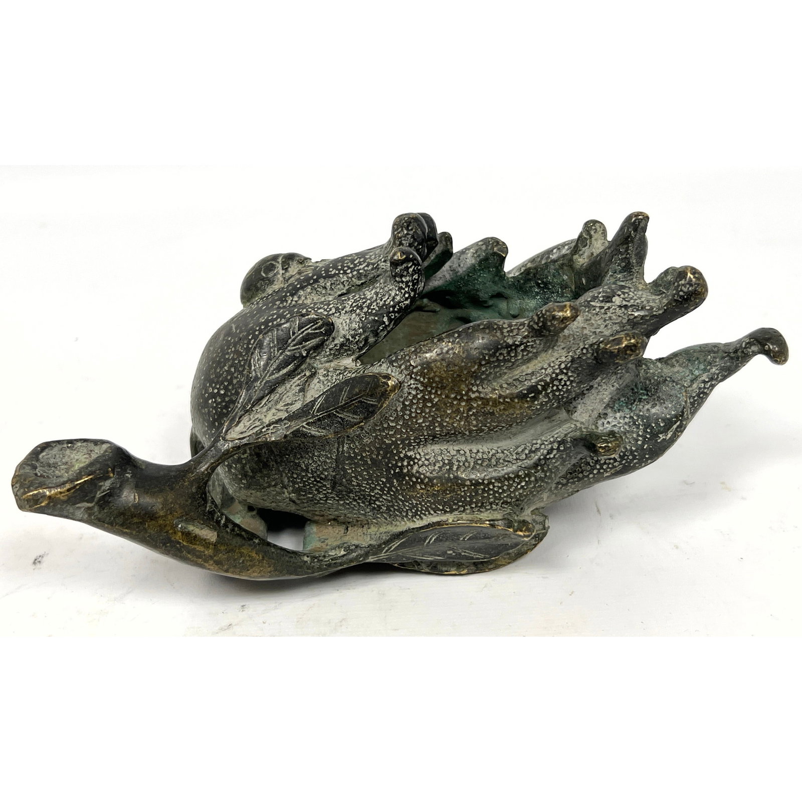 Chinese Bronze Dragon Fruit Censer.: Chinese Bronze Dragon Fruit Censer. Dimensions: Height: 3.5 inches, Width: 7 inches, Depth: 3 inches. --- US Packing and Shipping charge: In house shipping available. Will be calculated once destinati