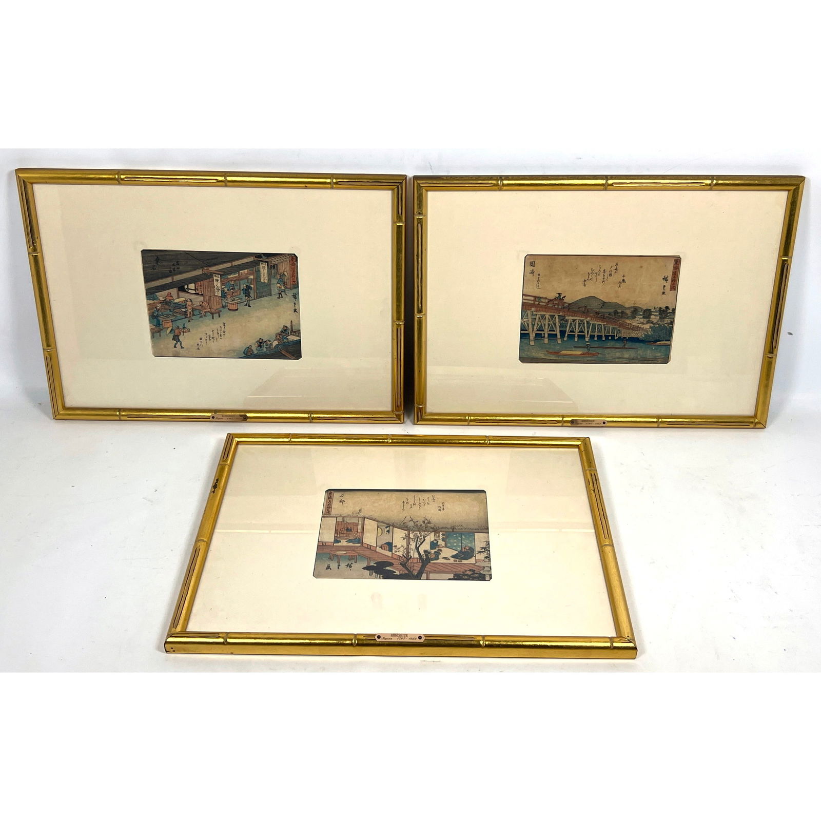 3pcs Hiroshige Japanese Wood Block Prints. (1 of 13)