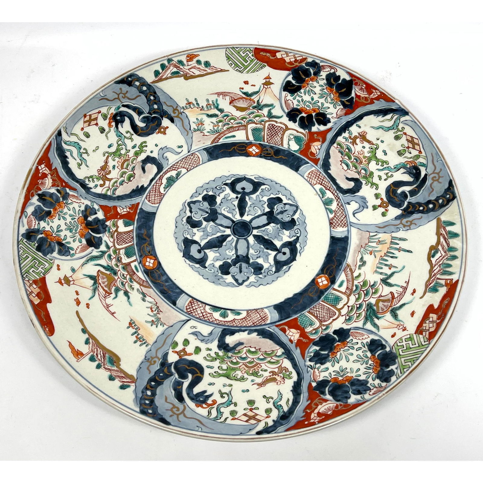 Chinese Imari Porcelain Charger Plate. Enamel decorated. (1 of 10)