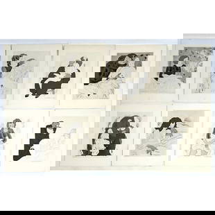 8pcs Charles Martin Erotica Engraving Prints.: 8pcs Charles Martin Erotica Engraving Prints. Dimensions: Height: 11 inches, Width: 8.75 inches. --- US Packing and Shipping charge: In house shipping available. Will be calculated once destination kn