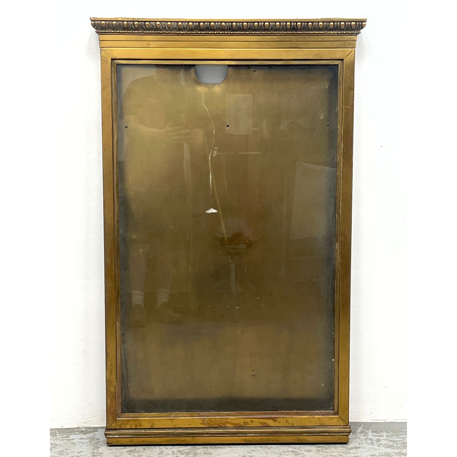 Heavy Bronze Hinged Glass Door Wall Hanging Case. Theater Display. Shallow case used to display post (1 of 14)