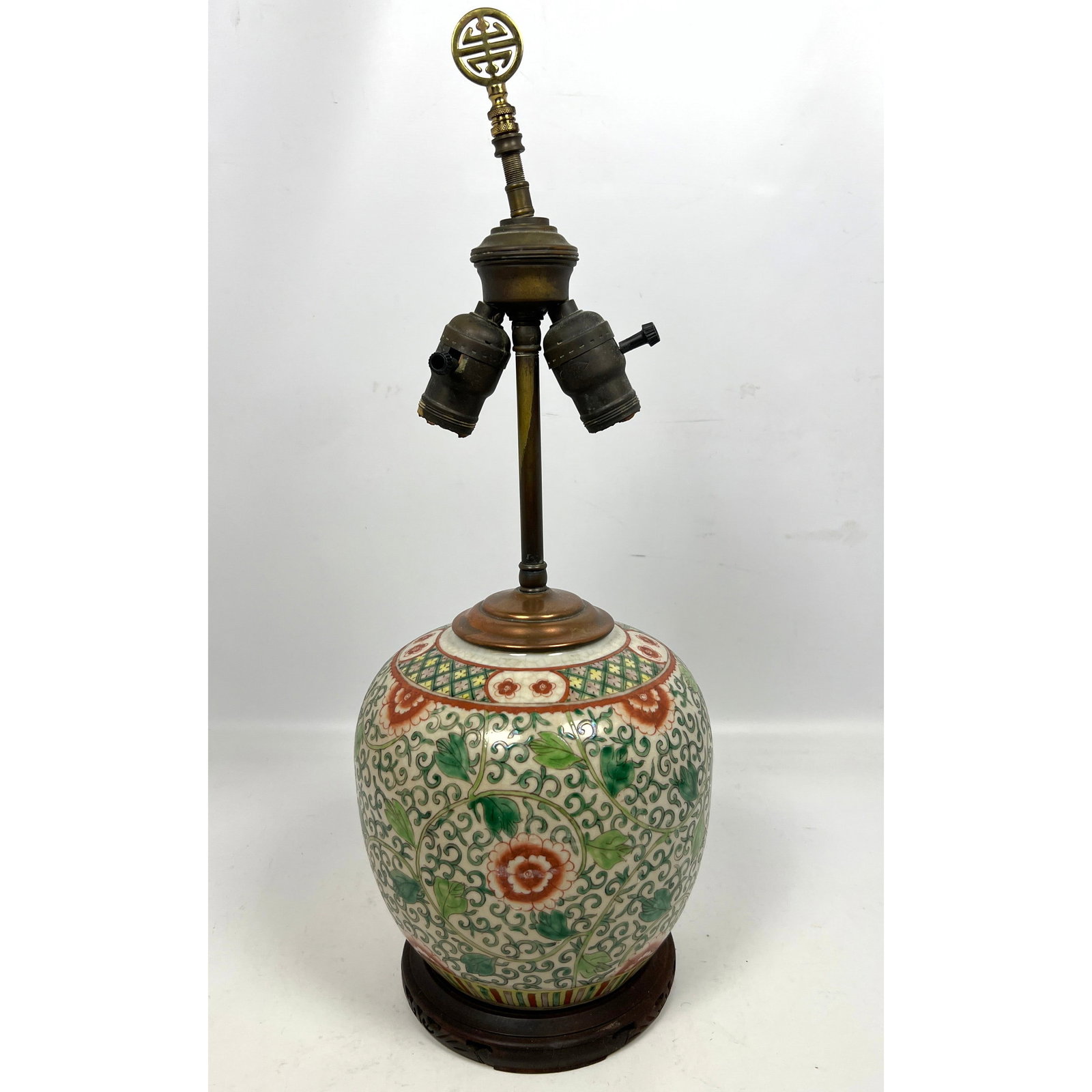 Chinese Soft Paste Porcelain Table Lamp.: Chinese Soft Paste Porcelain Table Lamp. Dimensions: Height: 22 inches, Width: 8 inches, Depth: 8 inches. --- - We offer curbside delivery for most items to NYC, Manhattan, Close Brooklyn, Hoboken abo