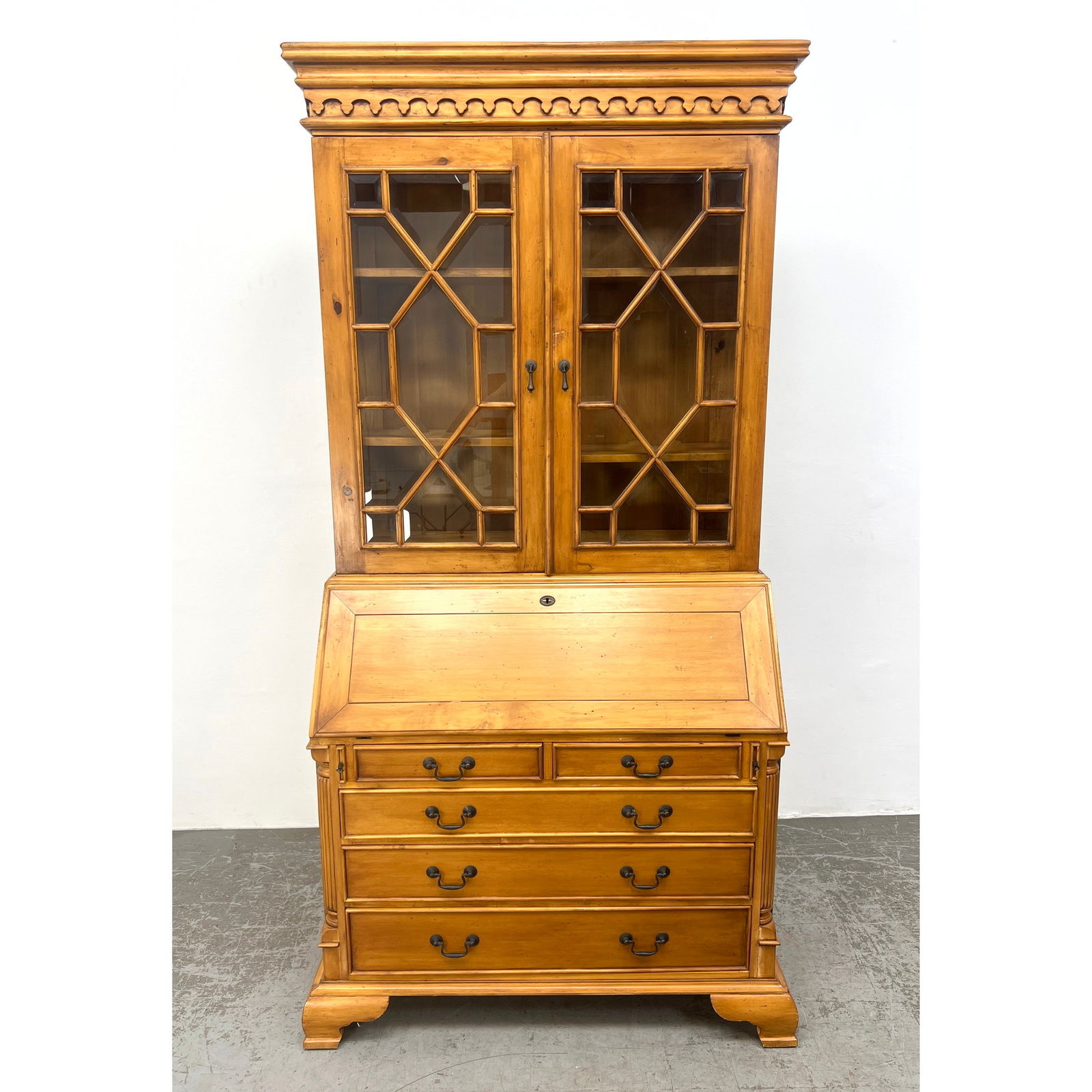 Large Contemporary Bookcase Display Drop Front Desk. Secretary.  Classical Style. (1 of 17)