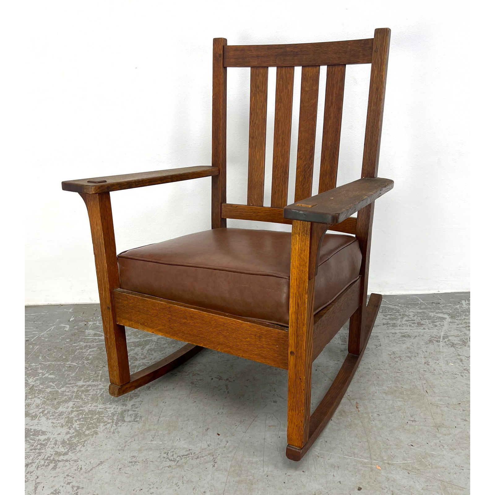 STICKLEY BROS Mission Oak Rocker Rocking Chair. QUAINT FURNITURE Label. (1 of 9)