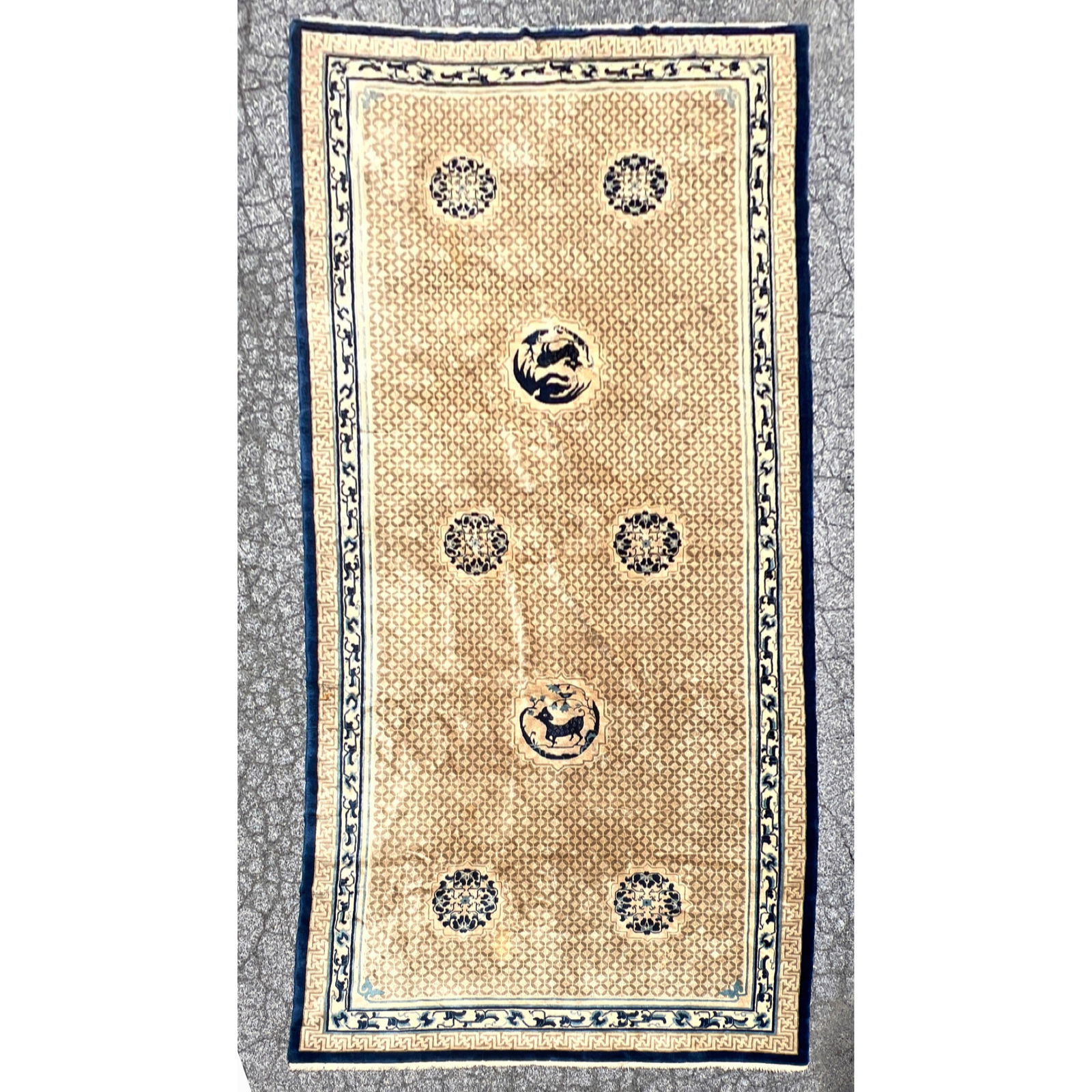 8'9  X 18'1 Chinese Deco Style Handmade Carpet Rug. Few stains (1 of 16)