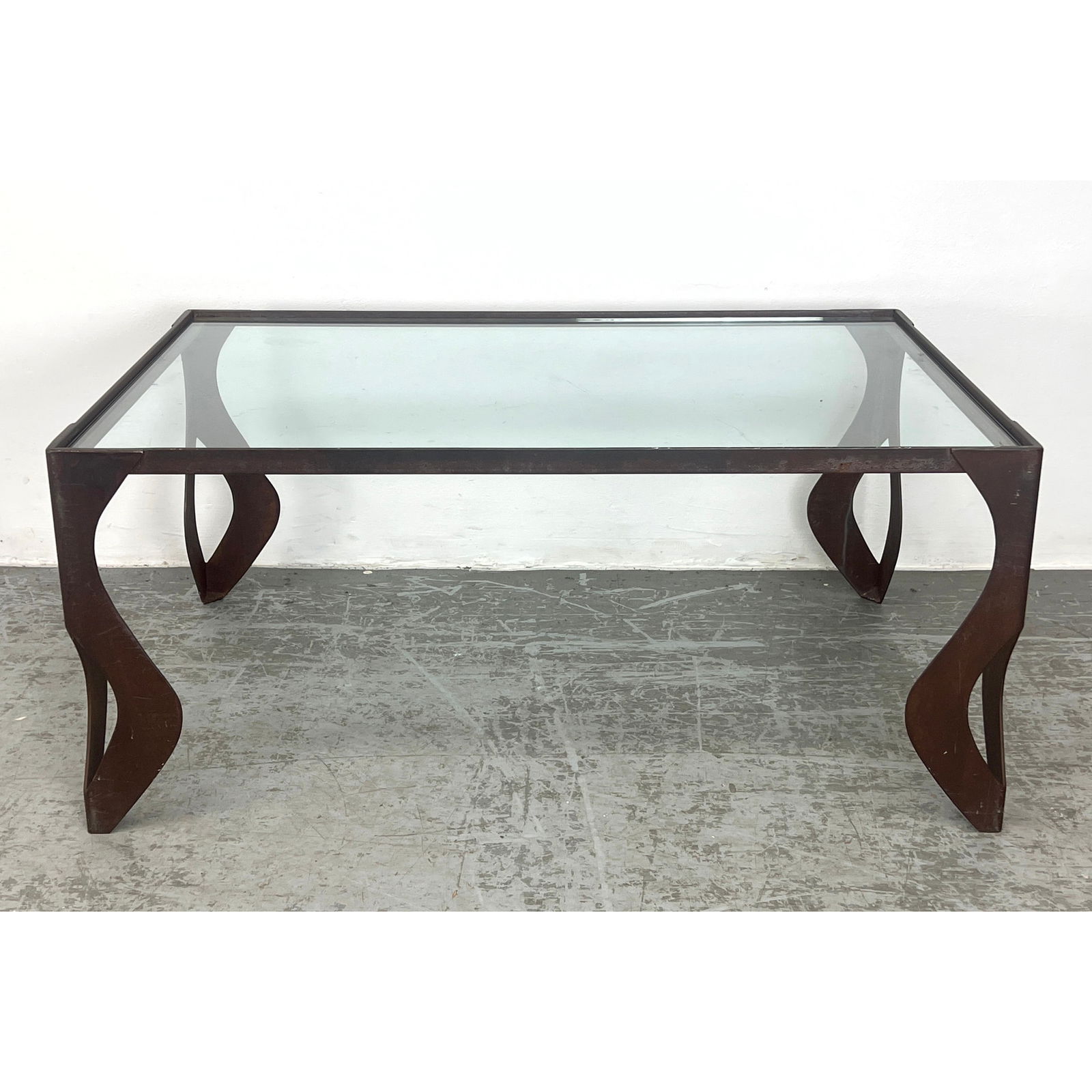 Custom Angle Iron Coffee Table with Inset Glass. (1 of 9)
