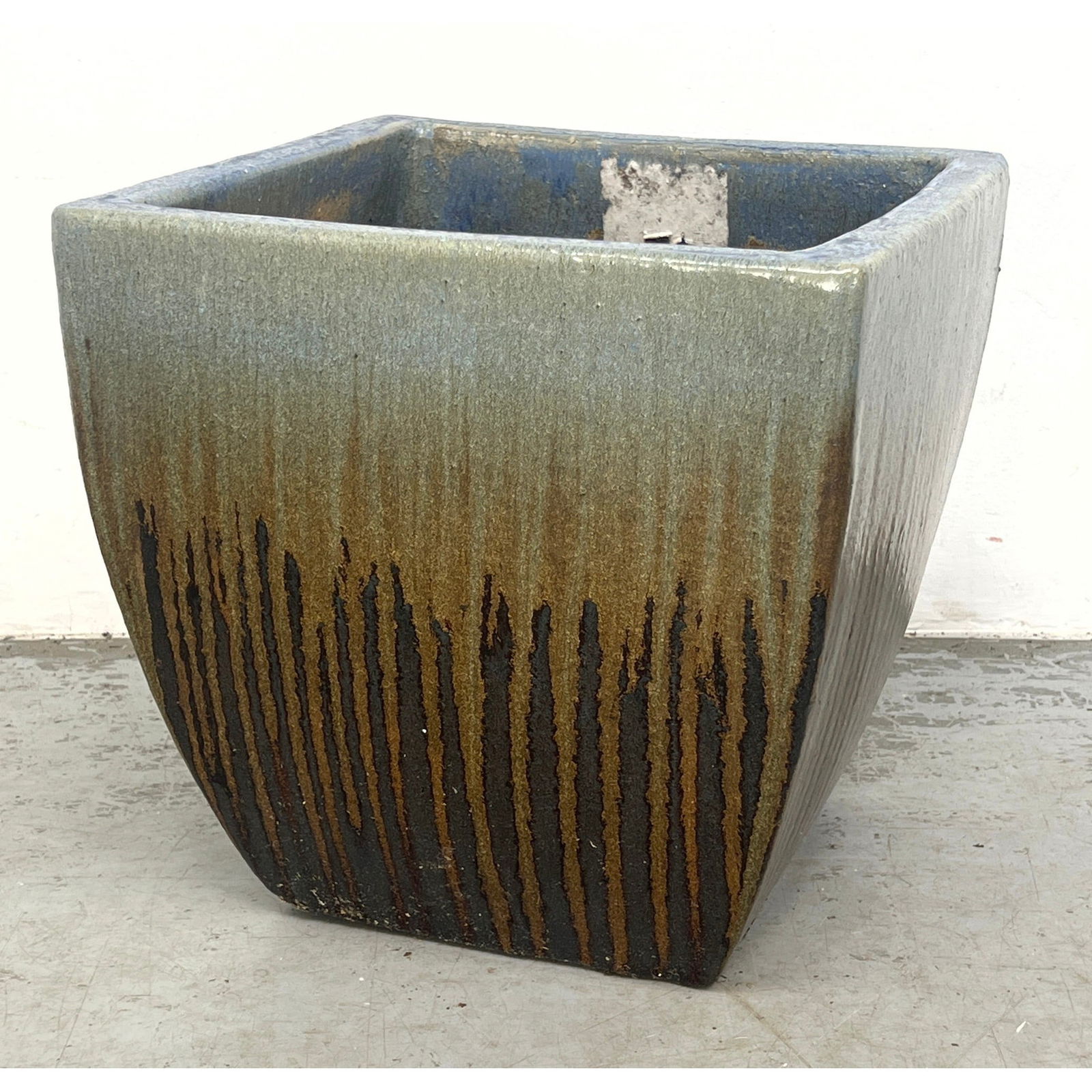 Square Drip Glazed Outdoor Garden Planter. (1 of 10)