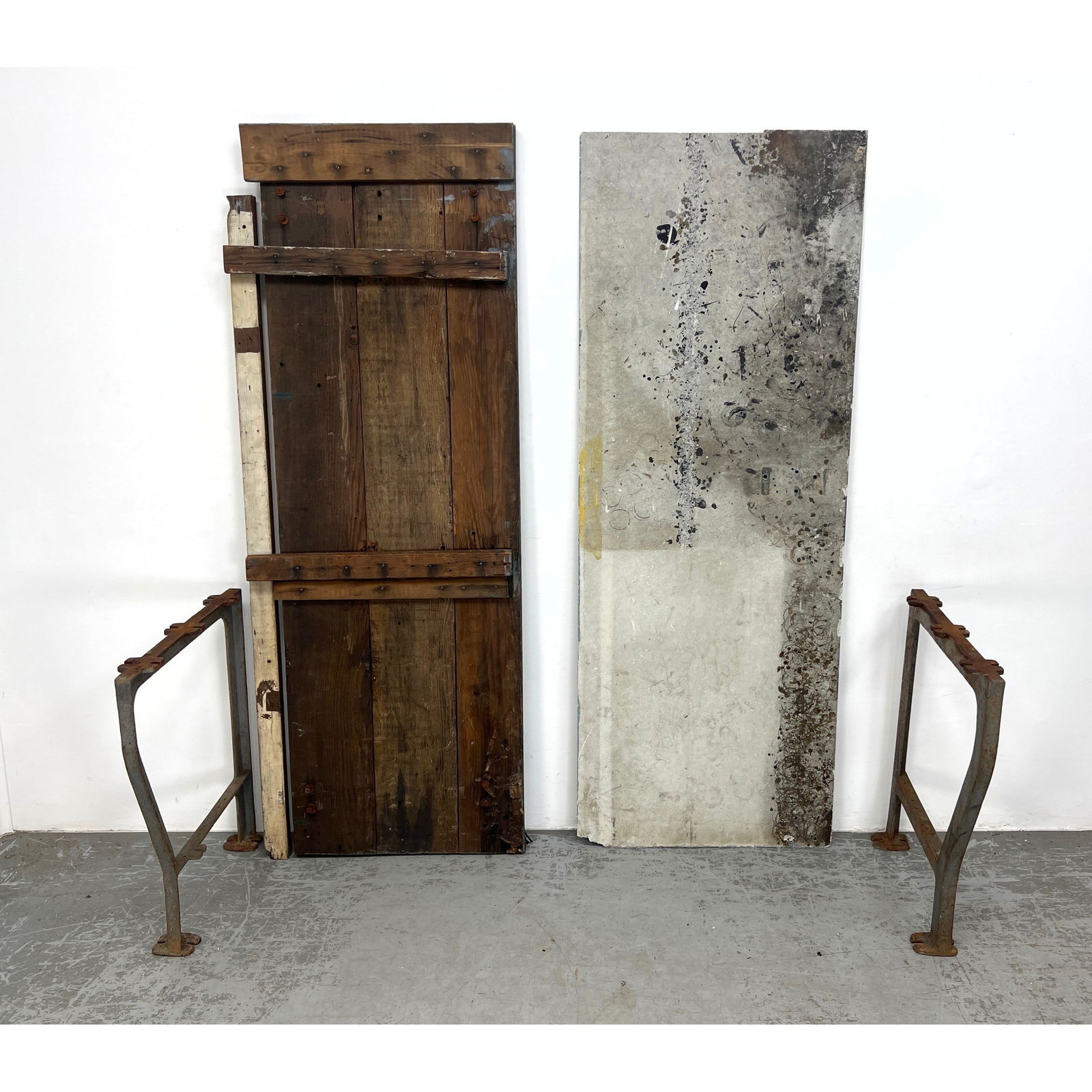 Unassembled Industrial Work Table Iron Base. (1 of 17)