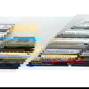 23pcs Art Books. Modern Art, Italian Renaissance Art, Modern Painting, Baltic art, John Loker, Hans: 23pcs Art Books. Modern Art, Italian Renaissance Art, Modern Painting, Baltic art, John Loker, Hans Hofmann, Seurat, etc Dimensions: Height: 13 inches, Width: 9.5 inches, Depth: 1 inches. --- US Packi