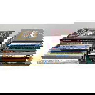 20pc ART, HISTORY and DESIGN reference book lot,  Eclectic group of hardcover books on art, design,: 20pc ART, HISTORY and DESIGN reference book lot, Eclectic group of hardcover books on art, design, and regional history. Includes exhibition catalogs, museum publications, and scholarly works. Highlig