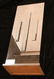 Mirrored Glass Pedestal. Metal Trim Base.