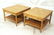 Pr Blond McCOBB style End Tables. Woven rattan lo