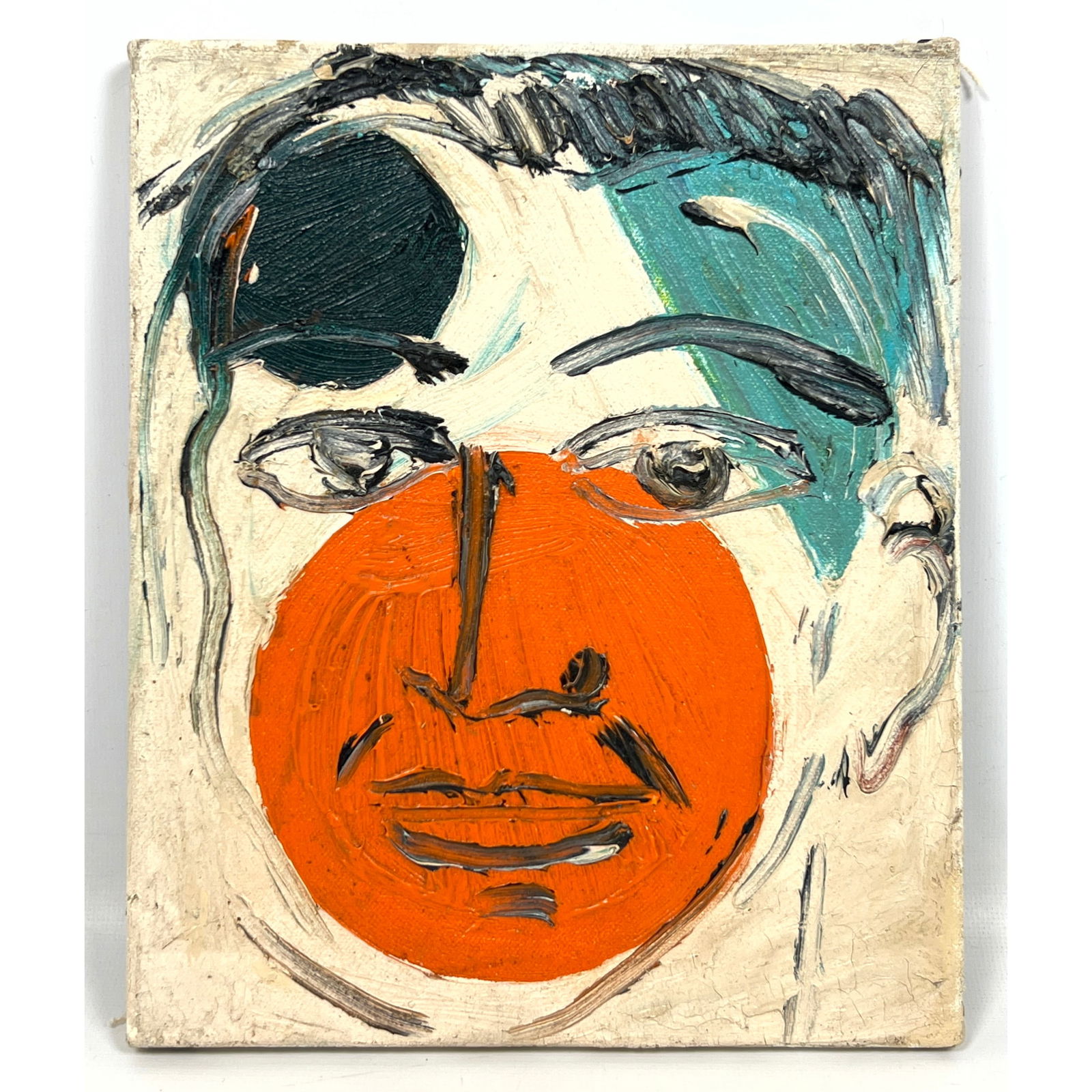 Original HUNT SLONEM Painting on Canvas. Modernist Portrait. (1 of 7)