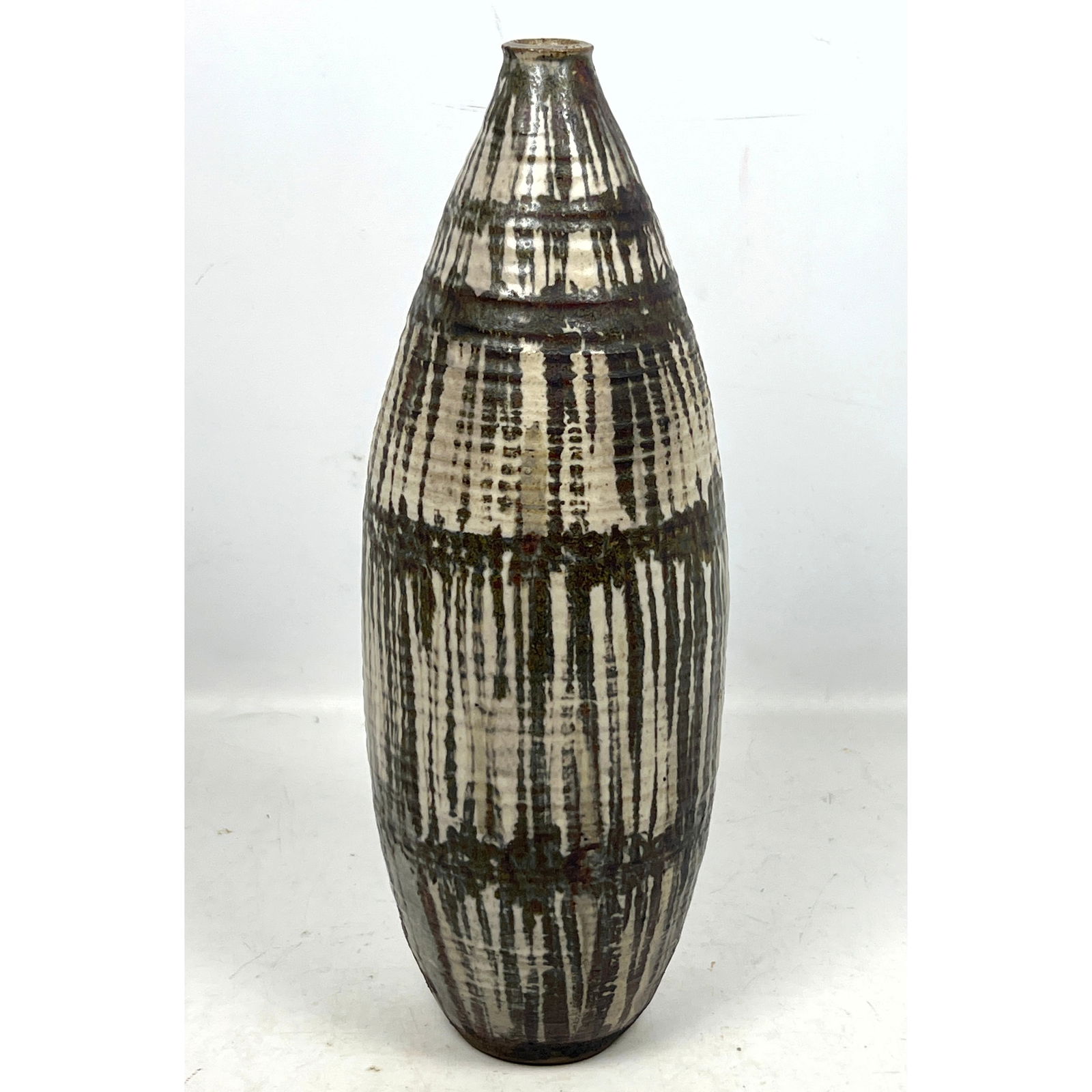 Mid Century Modern Studio Pottery Bottle Vase. J. S. (1 of 8)