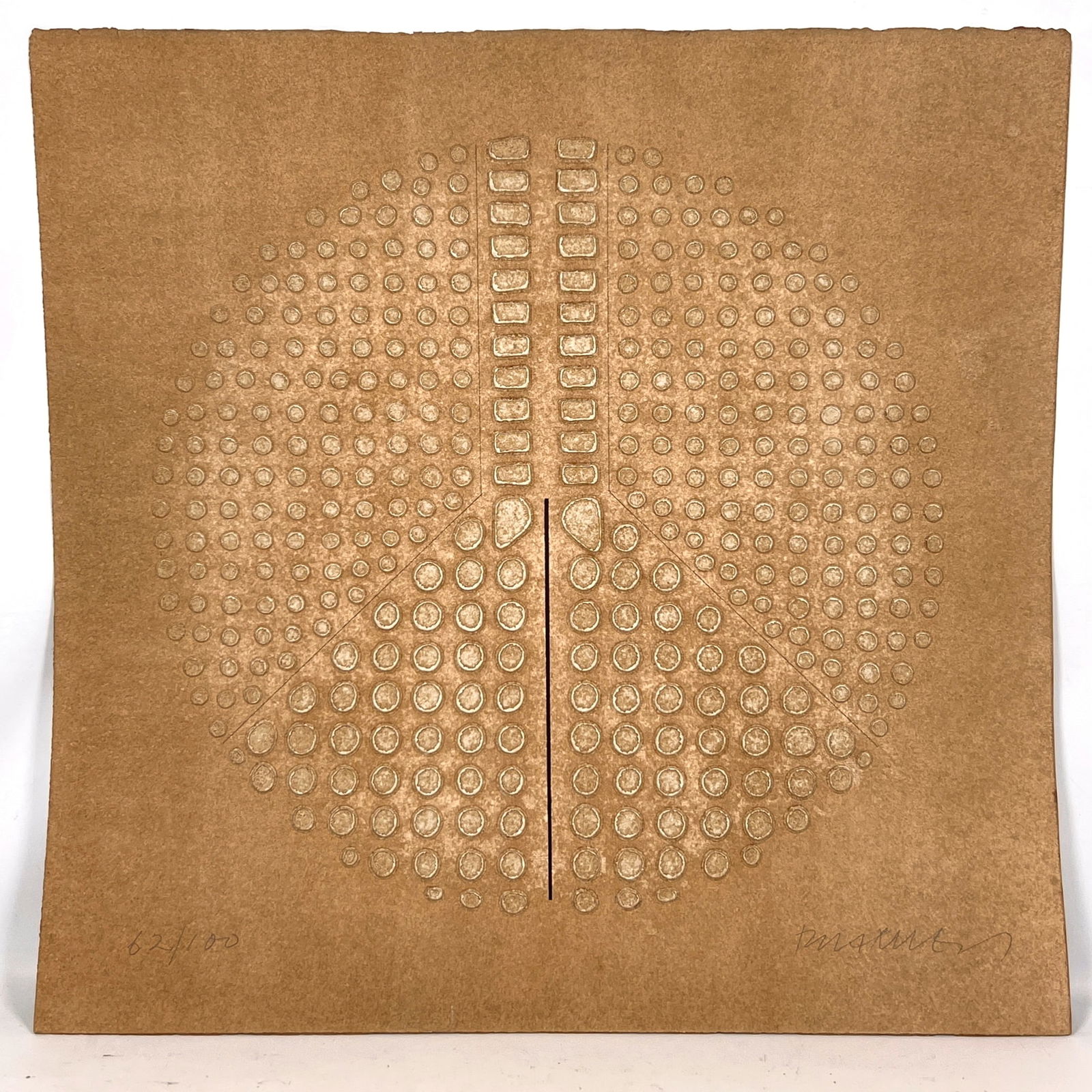 PAUL MAXWELL, 62/100 Embossed Art. Signed and Numbered, unframed raw edge.: PAUL MAXWELL, 62/100 Embossed Art. Signed and Numbered, unframed raw edge. Dimensions: Height: 30 inches, Width: 30 inches. --- US Packing and Shipping charge: In house shipping available. Will be cal