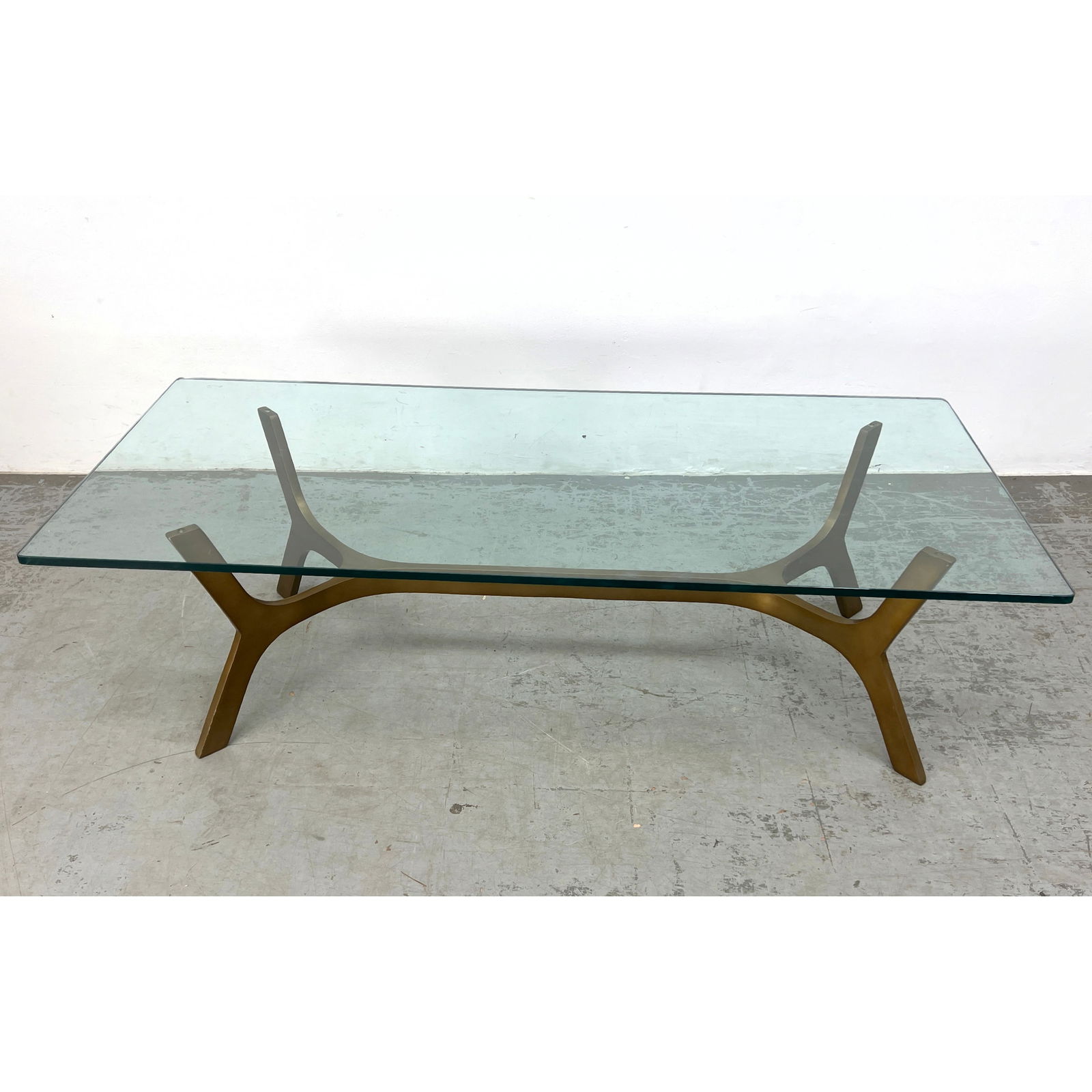 Elke Rectangular Glass Coffee Table with Interesting Italian Style Base. (1 of 9)