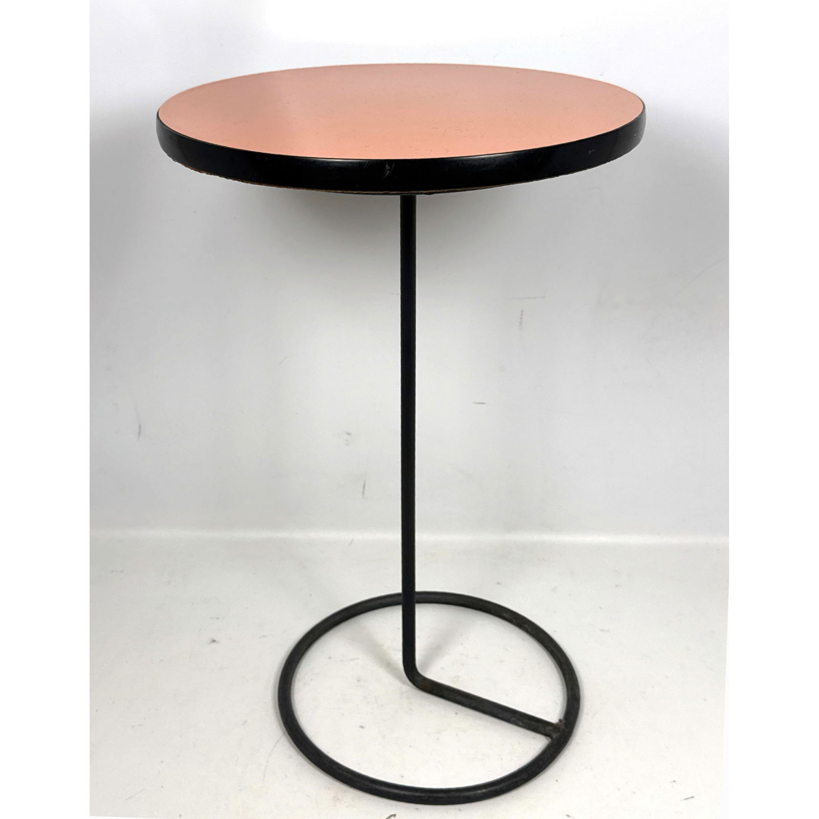 Vintage Ben Seibel Iron Pedestal Laminate Top Side Table (1 of 8)