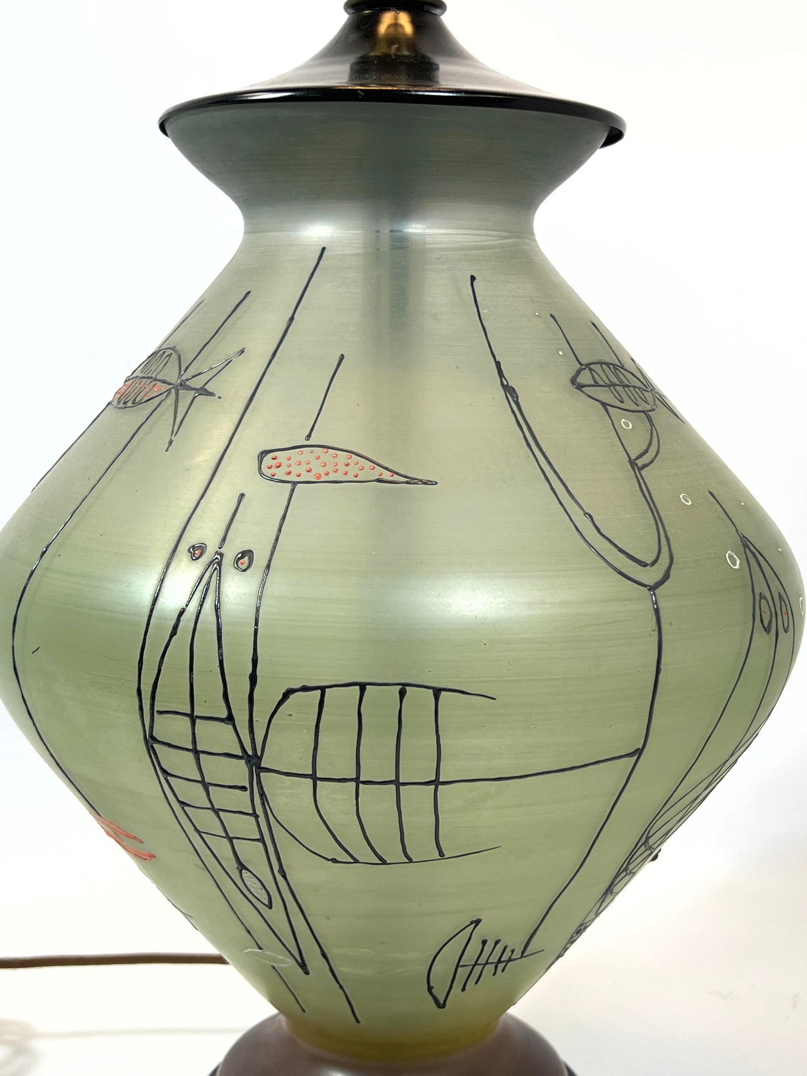 Italian Modern Decorated Glass Table Lamp. Abstract Sea life Design. (1 of 20)