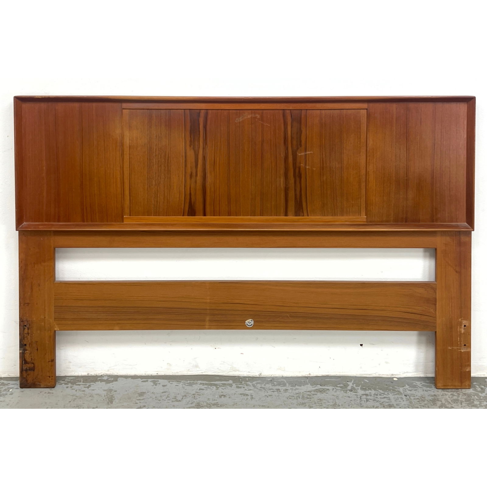 Falster Danish Modern Teak Headboard Bed with reversible Center Panel. (1 of 13)