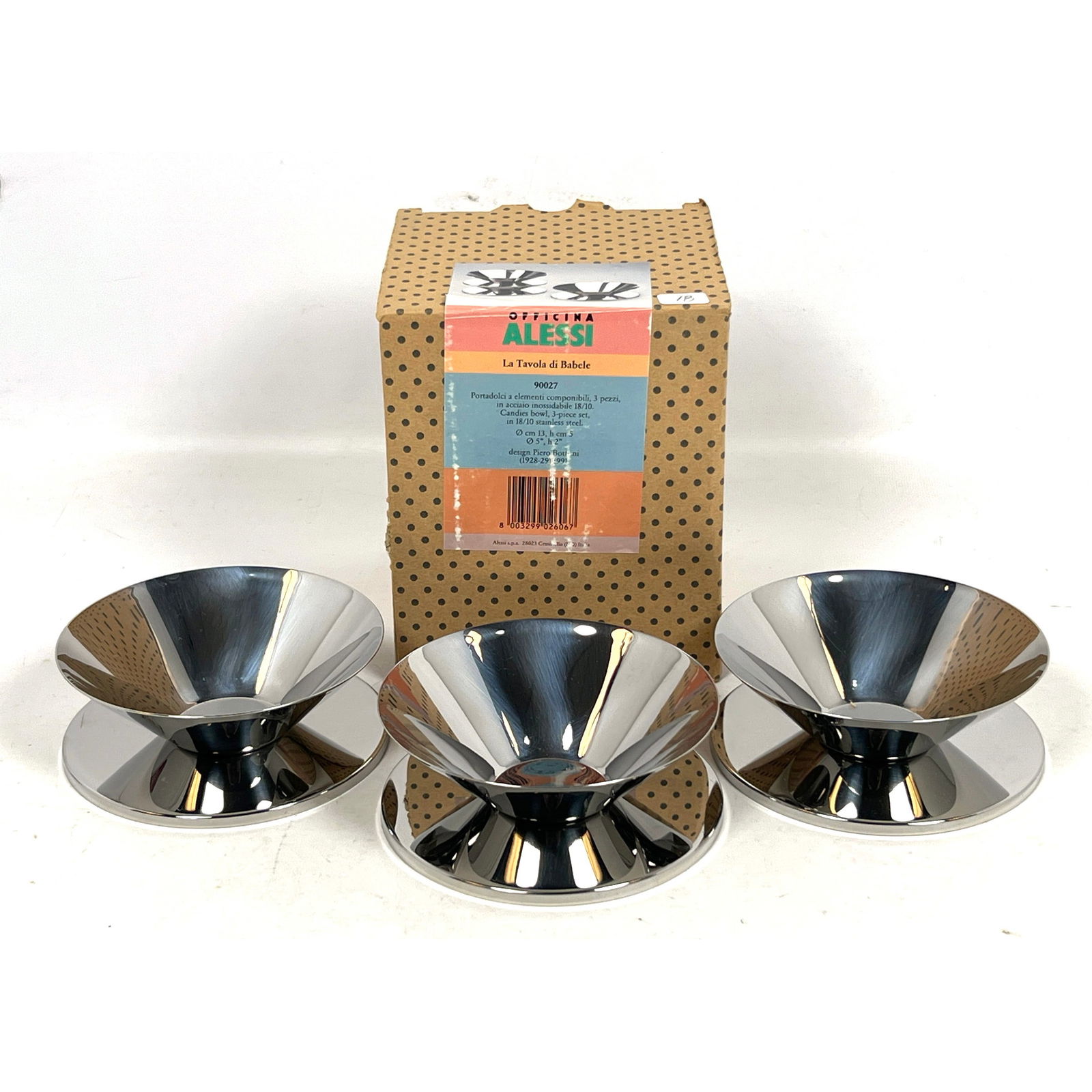 Piero Bottoni La Tavola di Babele for Alessi 90027 3 Candy Bowls originally designed in 1928-29 Pier (1 of 9)