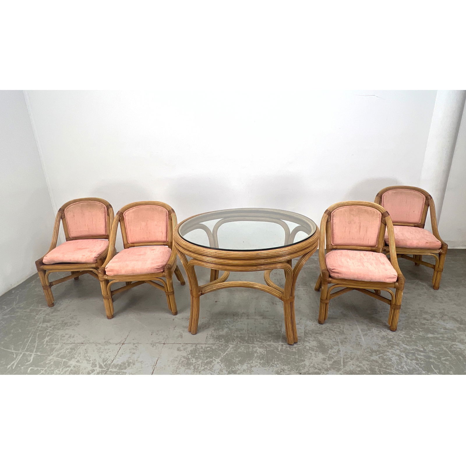 Henry link Wicker Rattan Dining Set. Table and 4 Chairs. (1 of 19)