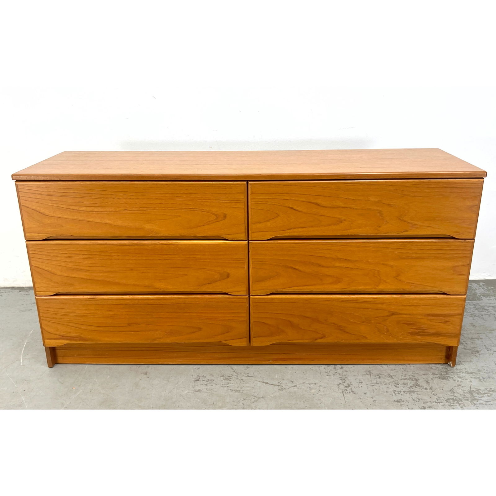 Danish Modern Teak 6 Drawer Chest Dresser. stamp on the back panel reads "MADE IN DENMARK." (1 of 8)