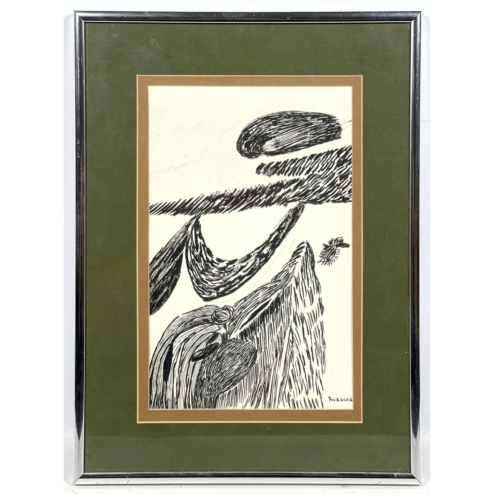 Louise Bourgeois Sheaves and Inner life lithograph Print.: Louise Bourgeois Sheaves and Inner life lithograph Print. Dimensions: Frame Height: 16 inches, Frame Width: 12.5 inches. - Image Size: Image Height: 11 inches, Image Width: 7.5 inches. --- US Packing