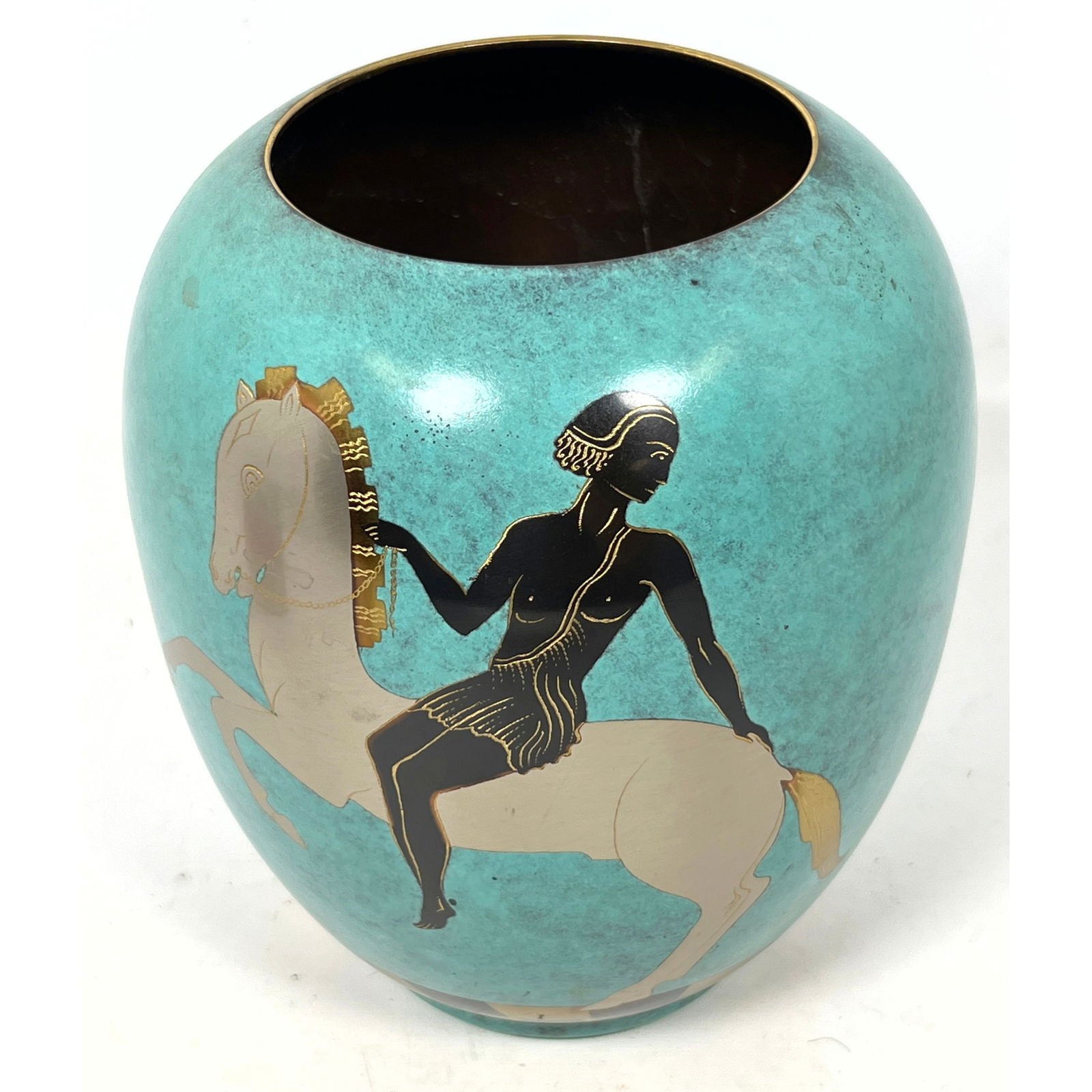 WMF Ikora Art Deco Patinated Brass Vase. (1 of 10)
