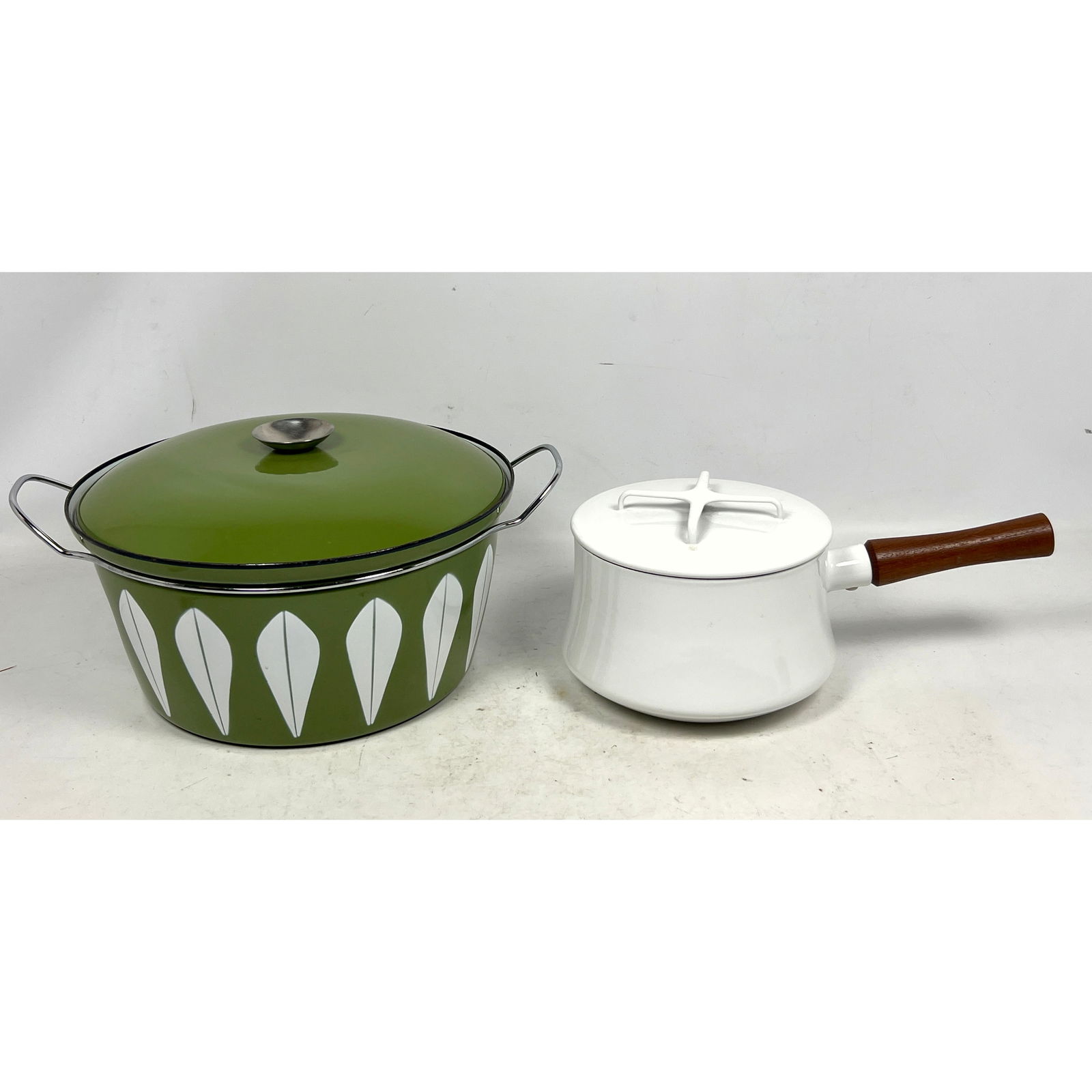 2pcs Cookware. Vintage Catherineholm Enamelware Casserole and Quistgaard Dansk Enamelware Saucepan w (1 of 17)