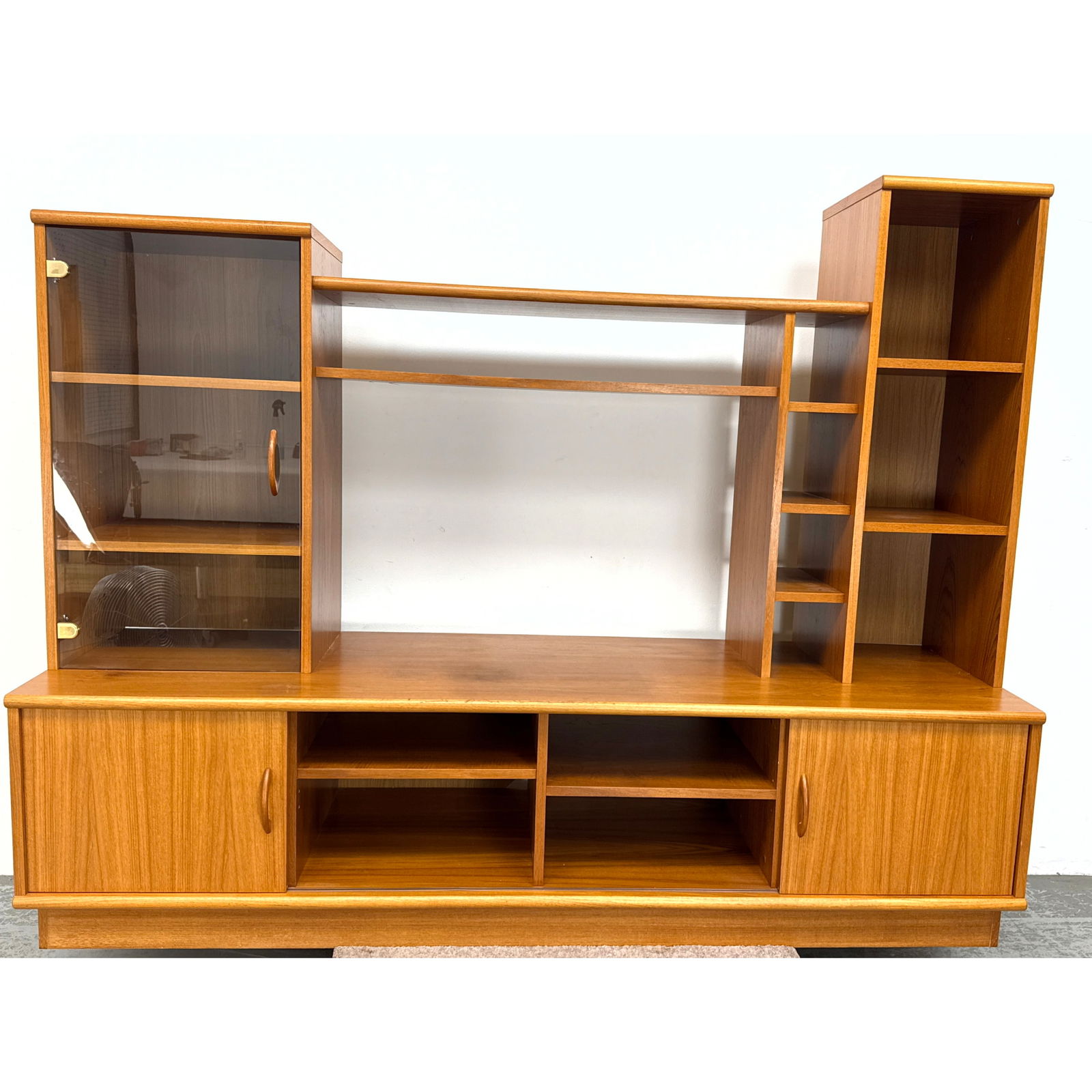 MCM Danish Teak Modular Credenza, Shelves. Long Storage Credenza supports Various Cabinets and Shelv (1 of 12)