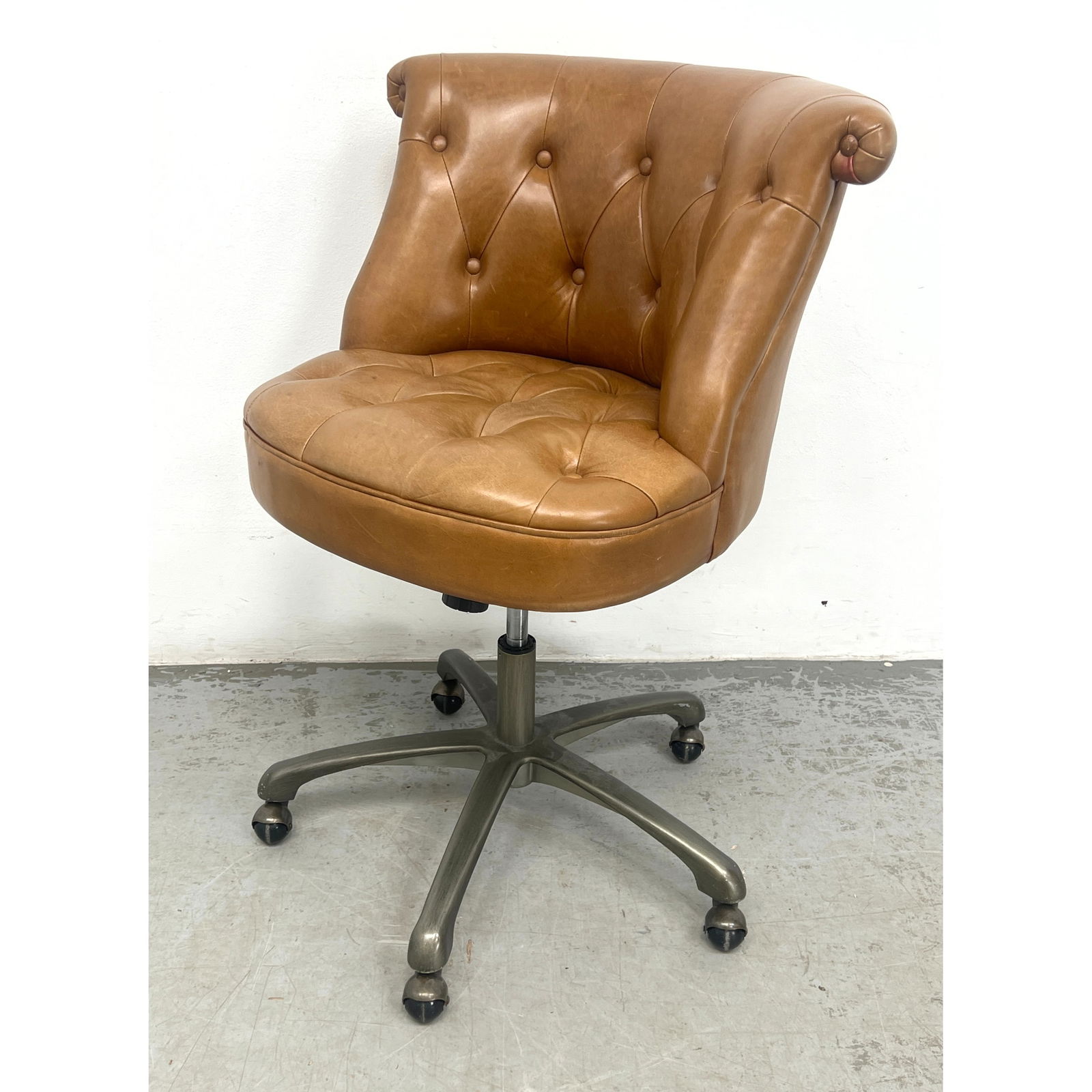 Treviso Tufted Desk Chair on Casters. Chesterfield button style. Restoration Hardware. (1 of 10)