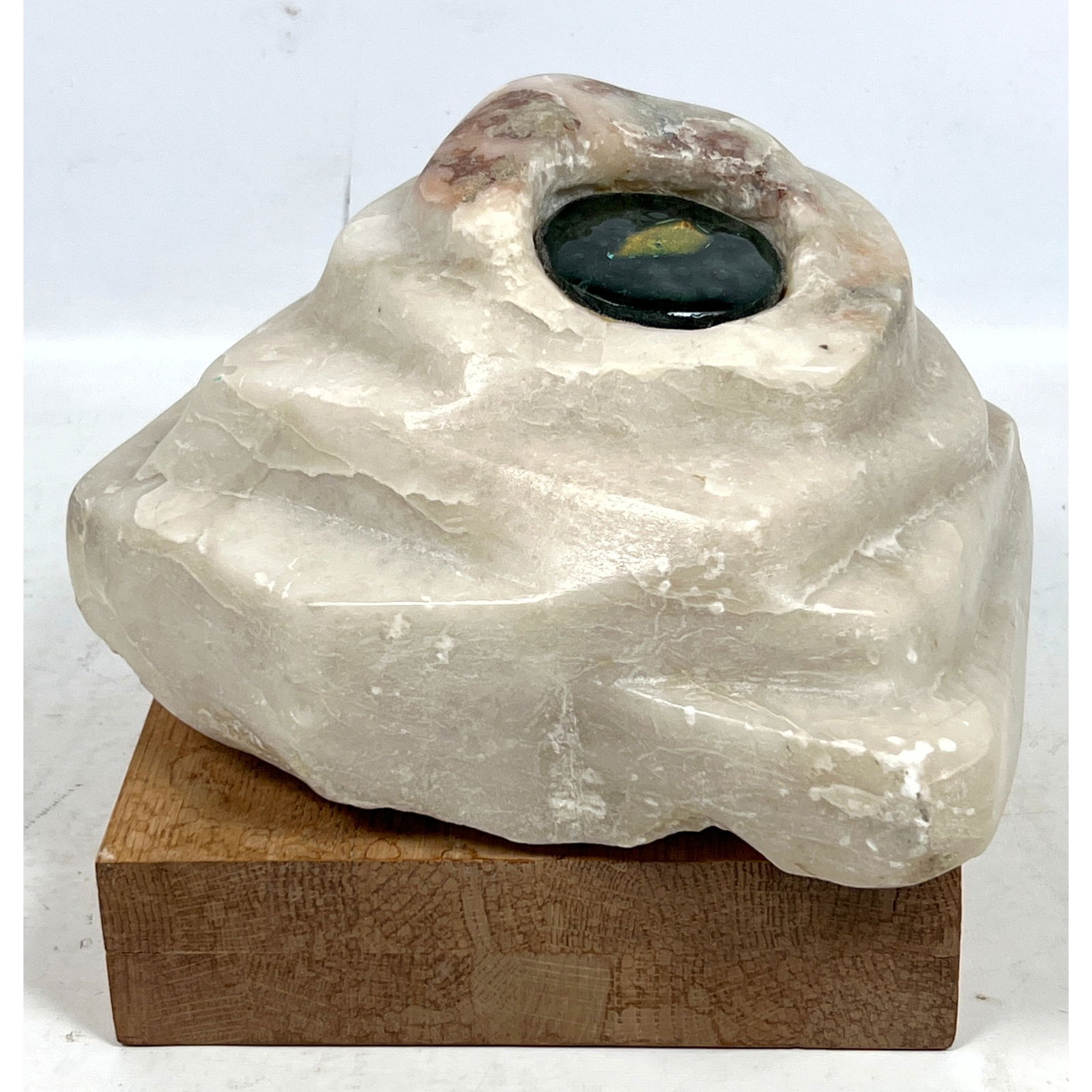 Elizabeth Steel Carved Onyx and Resin Abstract Sculpture on stand, Signed. (1 of 11)
