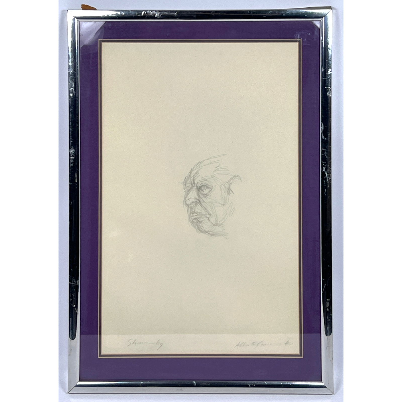 Alberto Giacometti Original Lithograph Pencil signed. Paper has Blind stamp. Stravinsky (1 of 8)