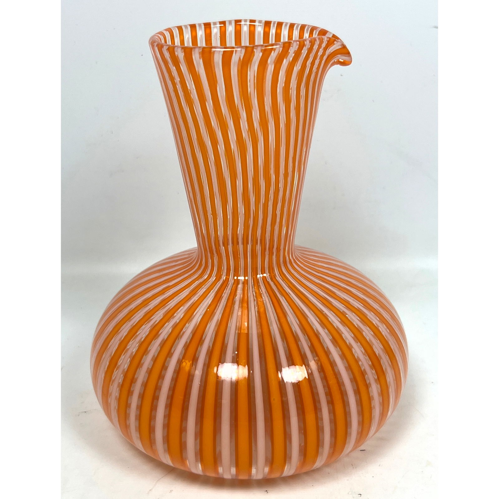 Italian Gio Ponti Attributed Murano Art Glass Canne Pitcher Vase Carafe Italy (1 of 9)
