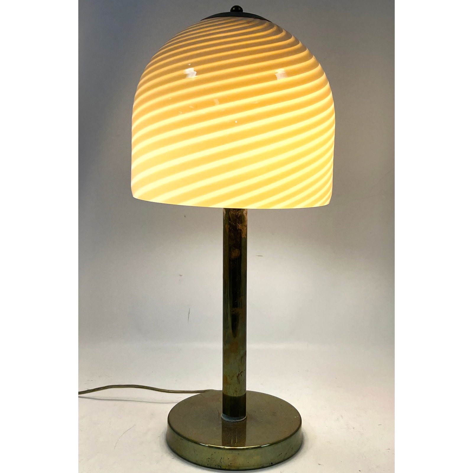 Mid Century Modern Table Lamp. Murano swirl glass shade. (1 of 13)